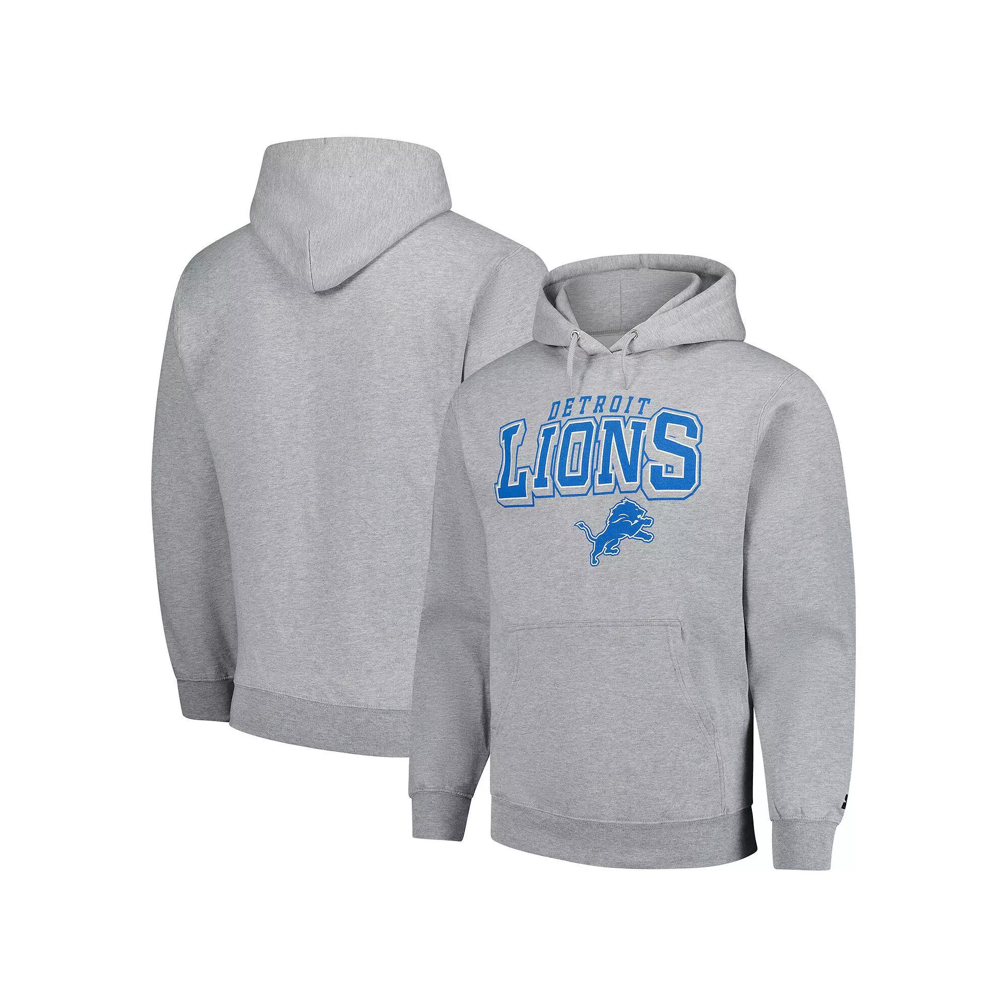 Men's Starter Heather Gray Detroit Lions Vintage Pullover Hoodie, Size: XXL, Grey Product Image