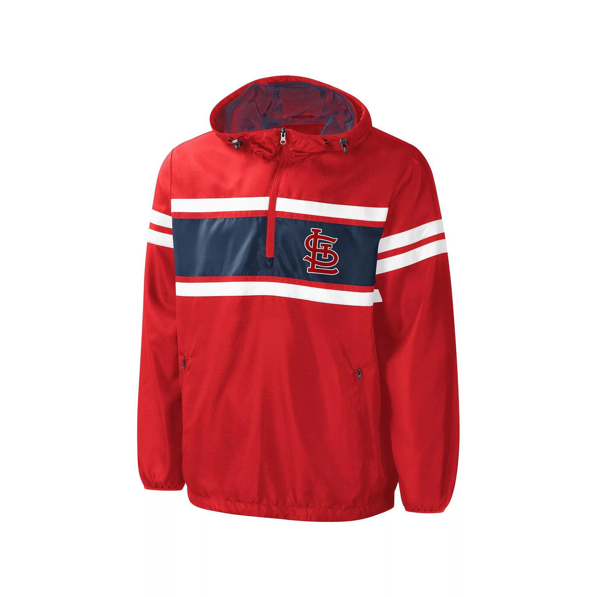 Men's G-III Sports by Carl Banks Red St. Louis Cardinals Game Score Half-Zip Windbreaker, Size: XL Product Image