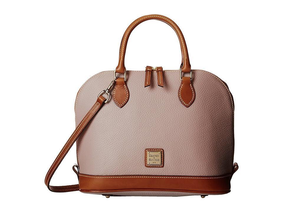 Dooney & Bourke Womens Pebble Grain Zip Zip Leather Satchel Bag in Olive Product Image