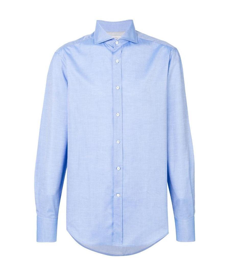BRUNELLO CUCINELLI Classic Plain Shirt In Blue Product Image