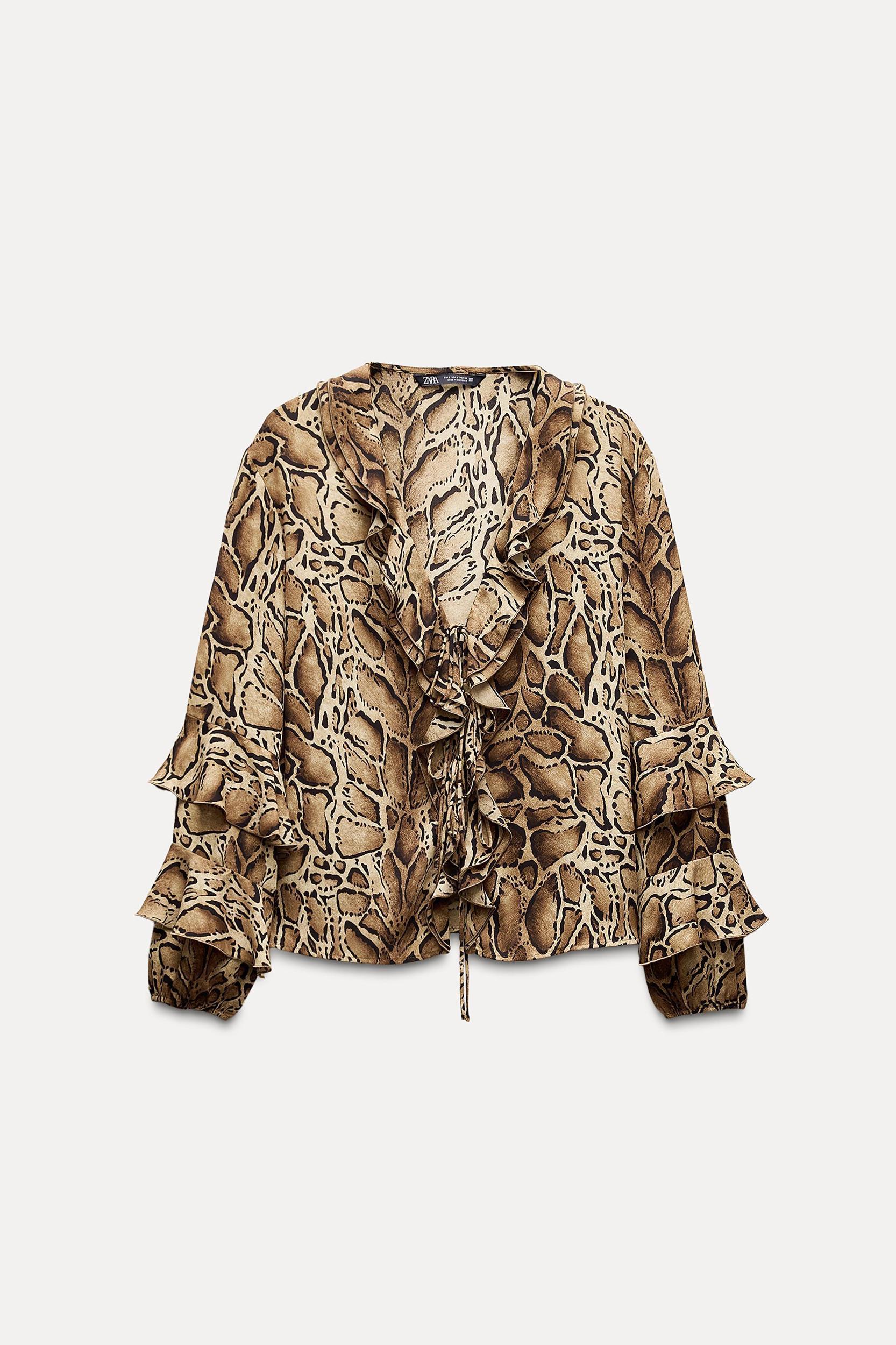 RUFFLED ANIMAL PRINT SHIRT Product Image