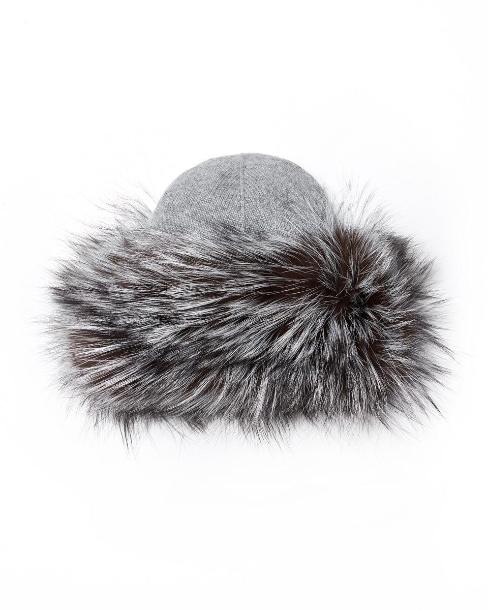 Knitted Wool Blend Scarf & Fox Trim Hat *Two Piece Set* Product Image