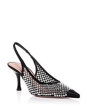 Womens Vesper 70MM Crystal-Embellised Satin Slingbacks Product Image