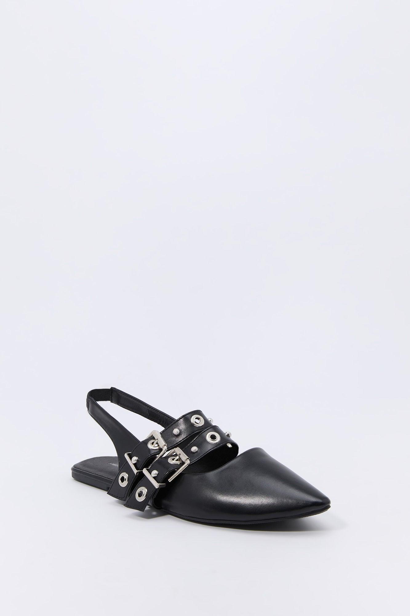Double Buckle Slingback Flats Female Product Image