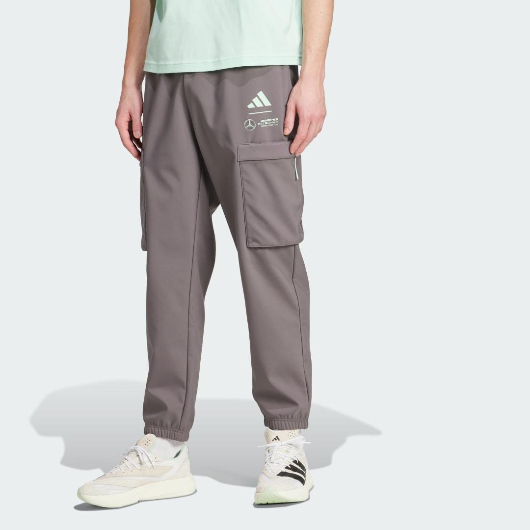adidas MERCEDES - AMG PETRONAS FORMULA ONE TEAM PREMIUM WOVEN PANT Grey Strata L Mens Product Image