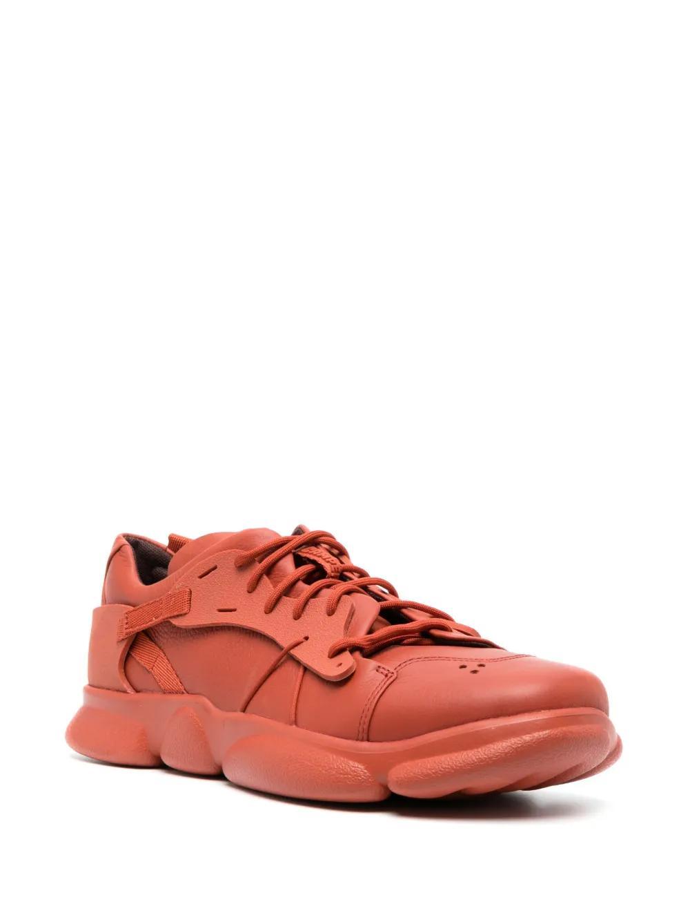 CAMPER Karst Ergonomic Leather Sneakers In Orange Product Image