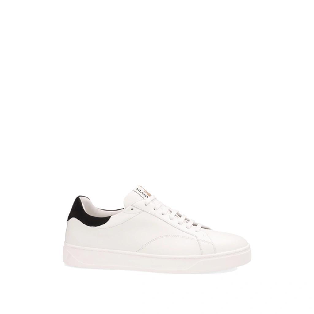 LANVIN Ddb0 Low-top Leather Trainers In White/black Product Image