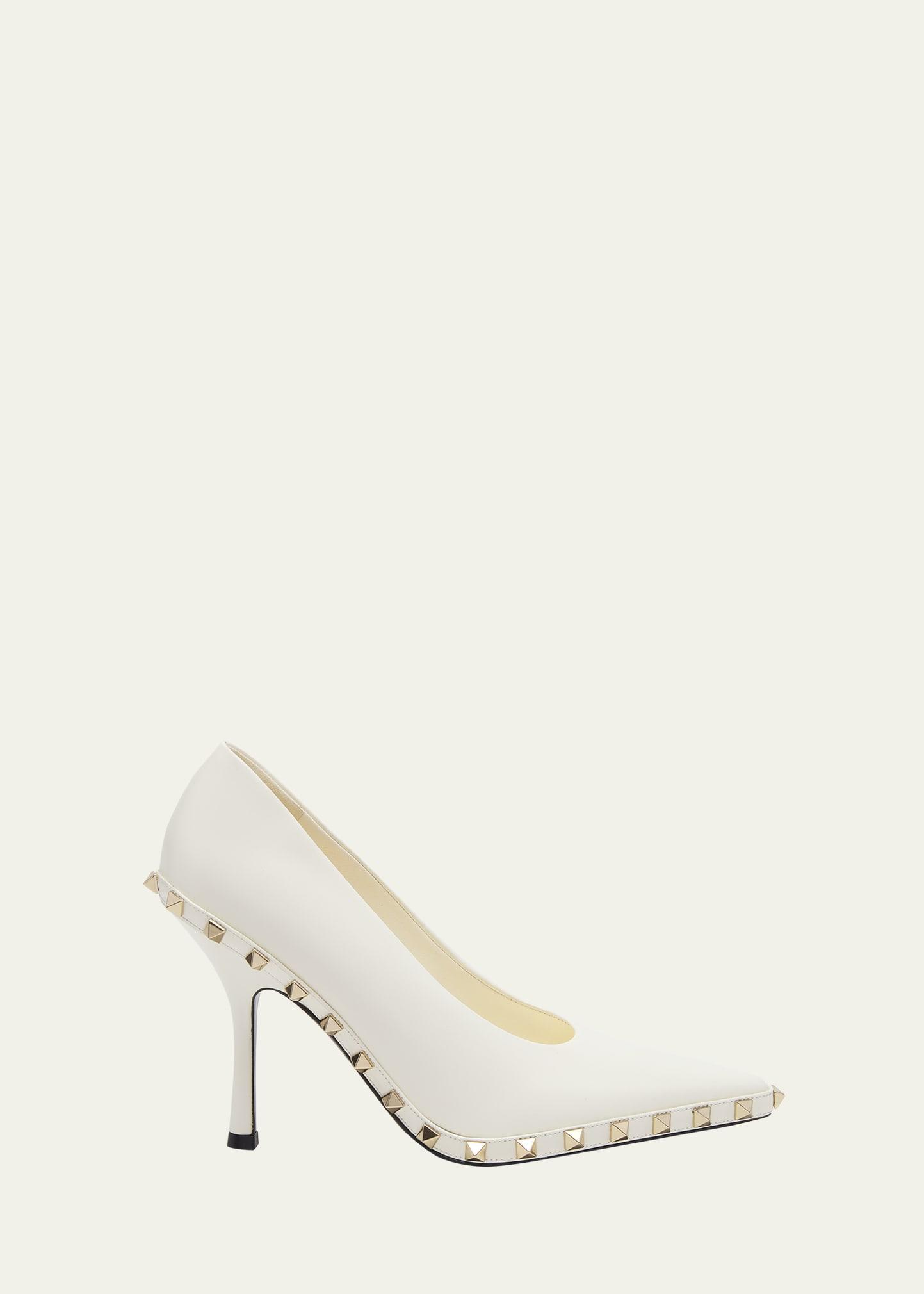 Rockstud Leather Stiletto Pumps Product Image