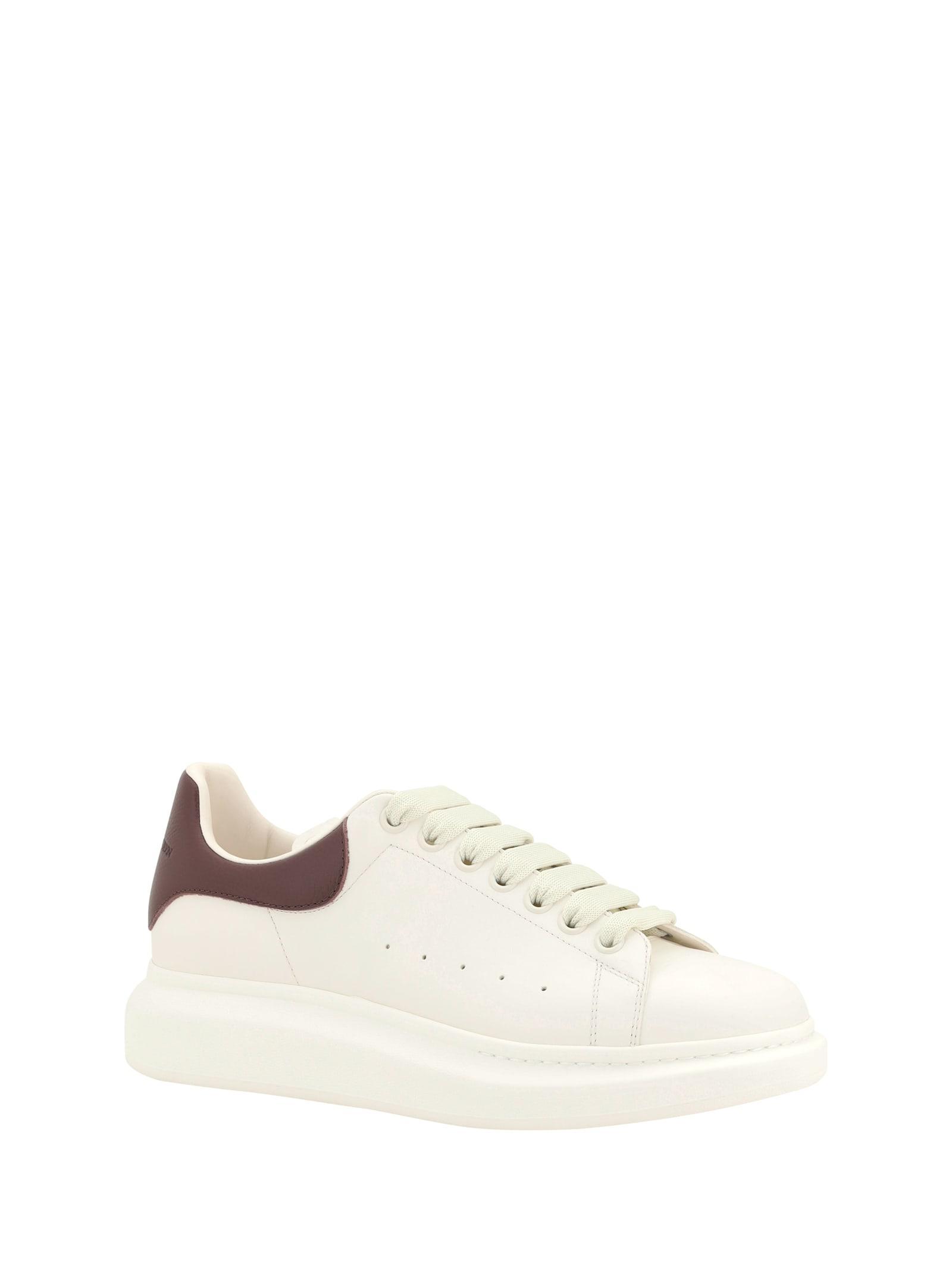 ALEXANDER MCQUEEN 45mm Oversized Leather Sneakers In Off-white/bordeaux Product Image