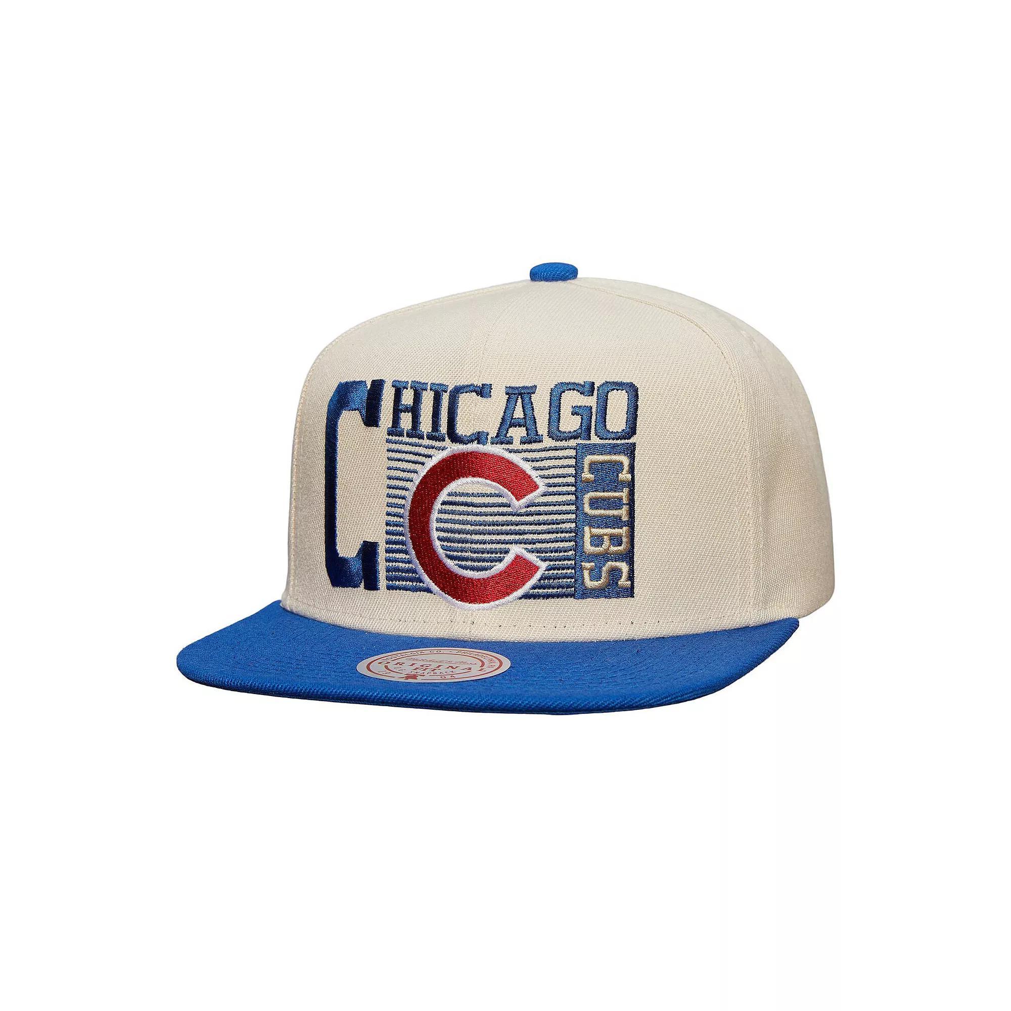 Mens Mitchell & Ness Cream Chicago Cubs Cooperstown Collection Speed Zone Snapback Hat Product Image