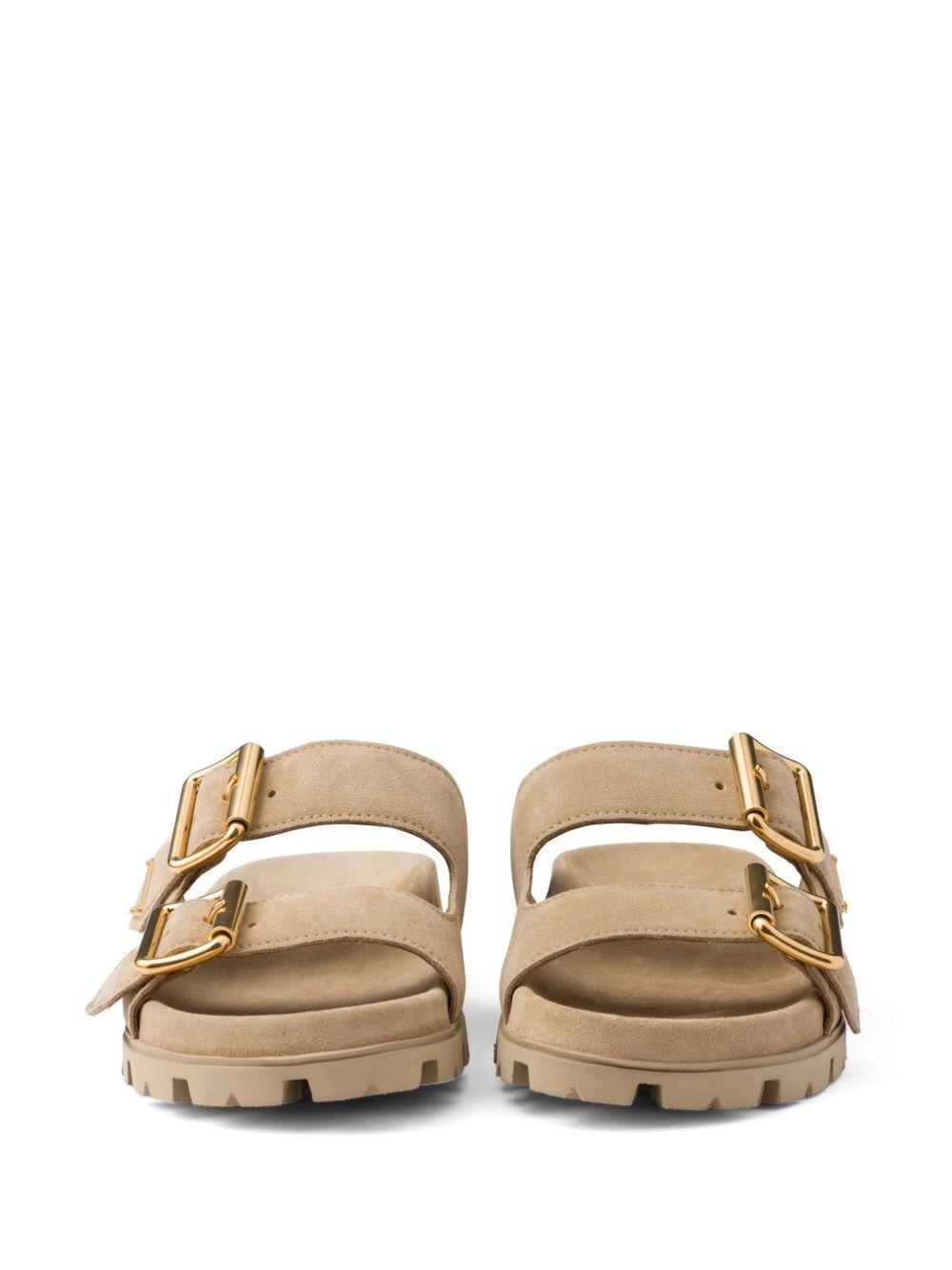 triangle-logo suede slides Product Image