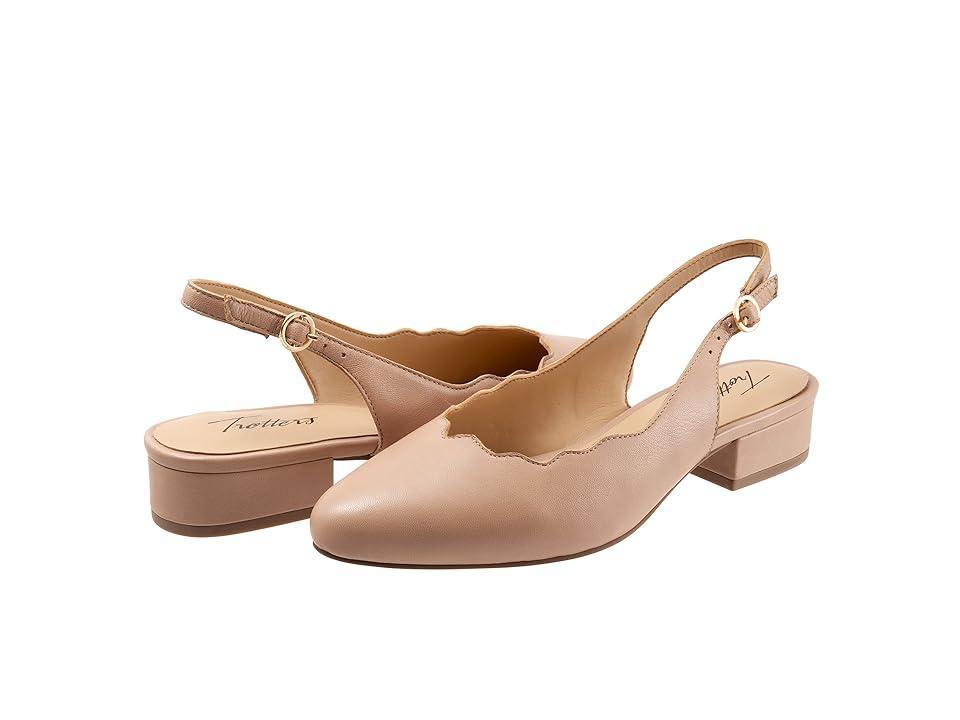 Trotters Joselyn Scalloped Leather Block Heel Slingback Pumps Product Image