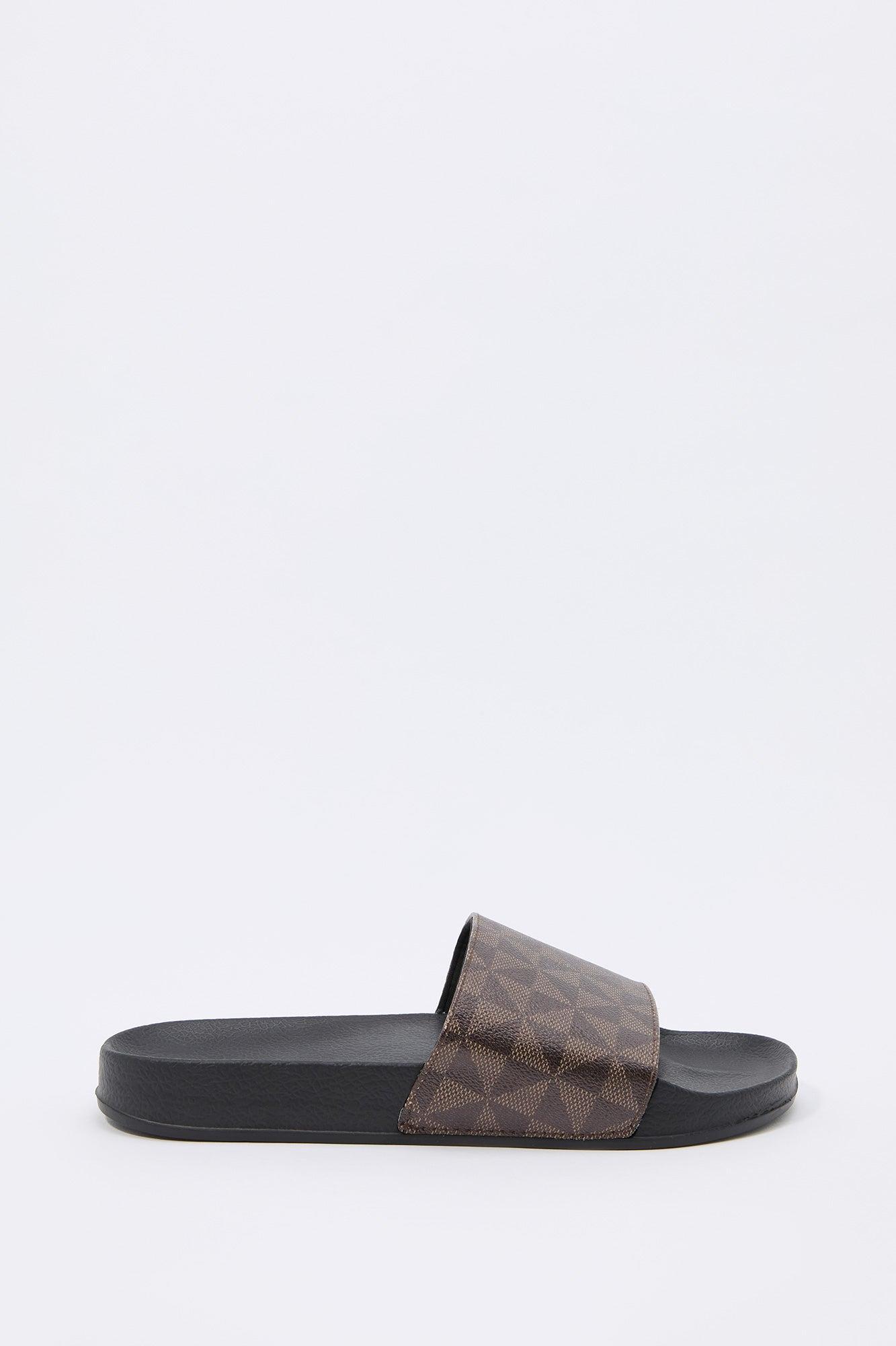 Faux Leather Status Print Slide Male Product Image