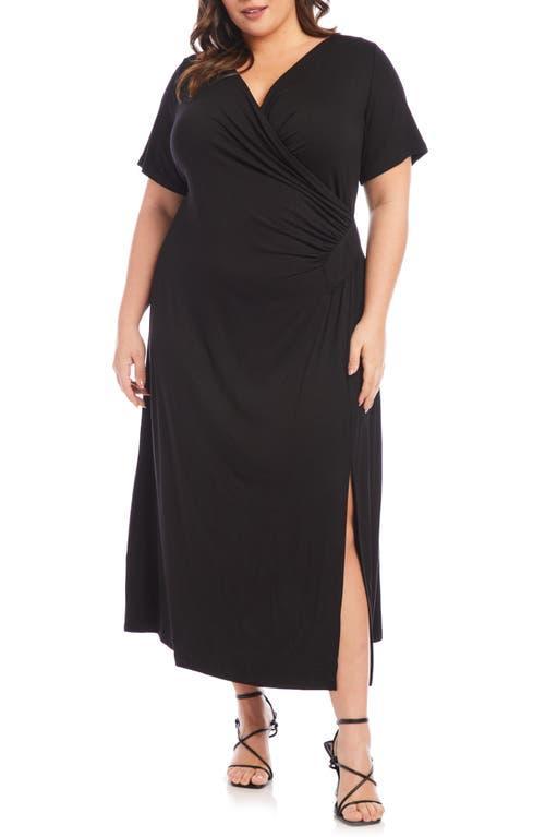 Karen Kane Plus Faux Wrap Midi Dress Product Image