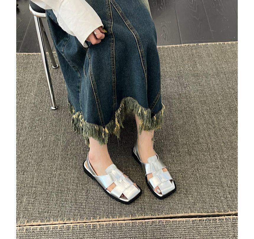Cutout Slingback Chunky Heel Sandals Product Image