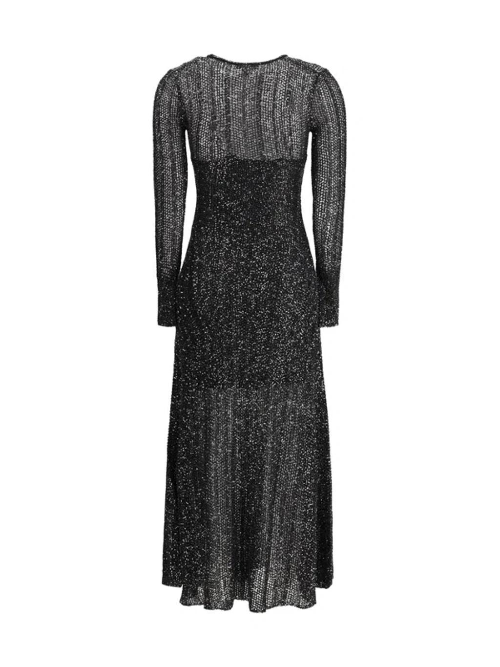 ALAÏA Sequin-embellished Long Knit Dress In Multicolor Product Image