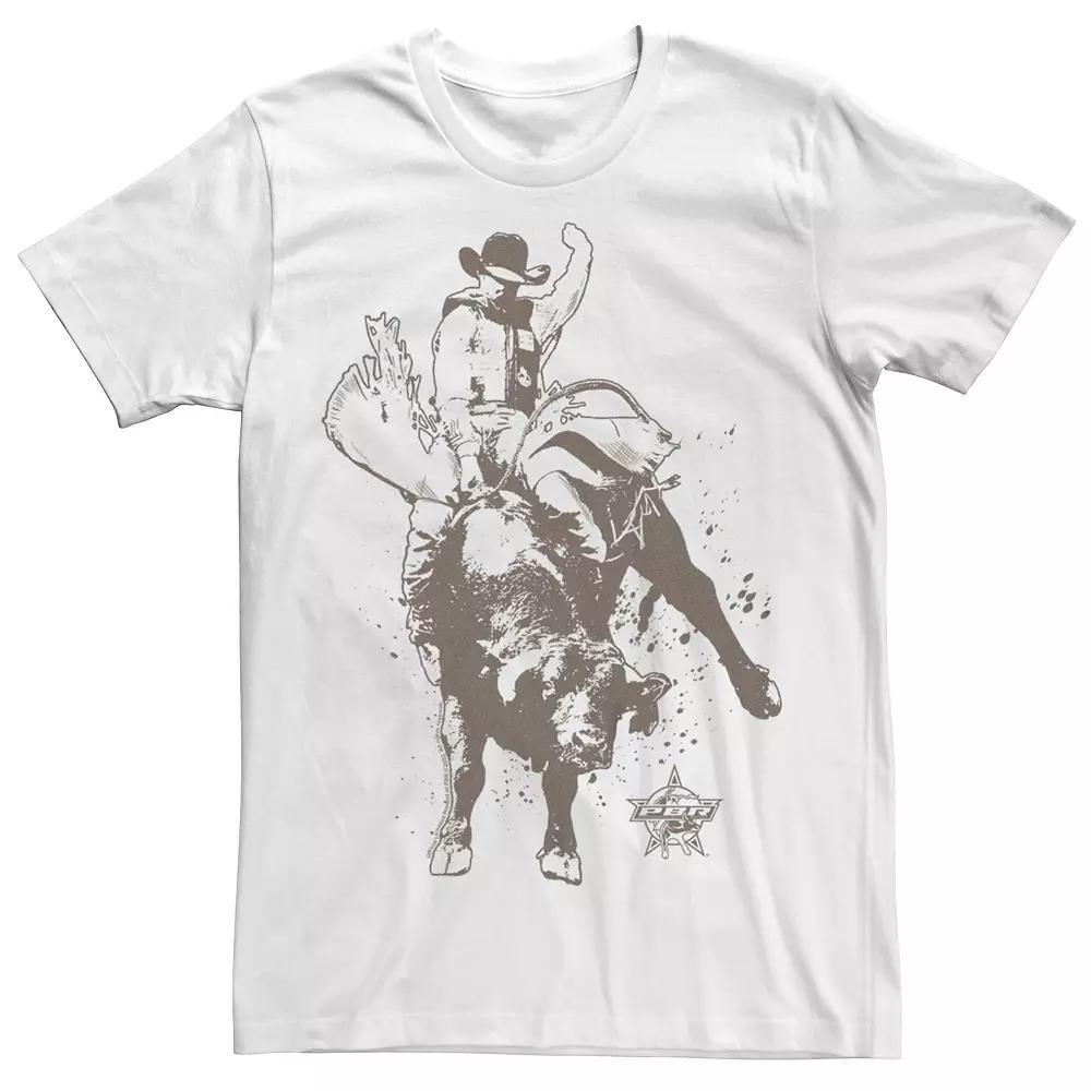 Men's Professional Bull Riders Riding The Bull Graphic Tee, Size: Small, White Product Image