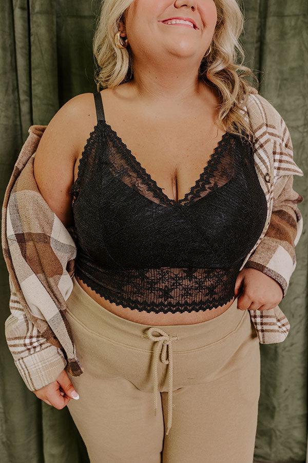 The Skye Longline Lace Bralette in Black Curves Product Image