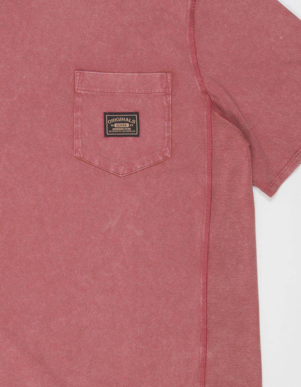 GUESS ORIGINALS Mens Heavyweight Boxy Pocket Tee - RUST Product Image