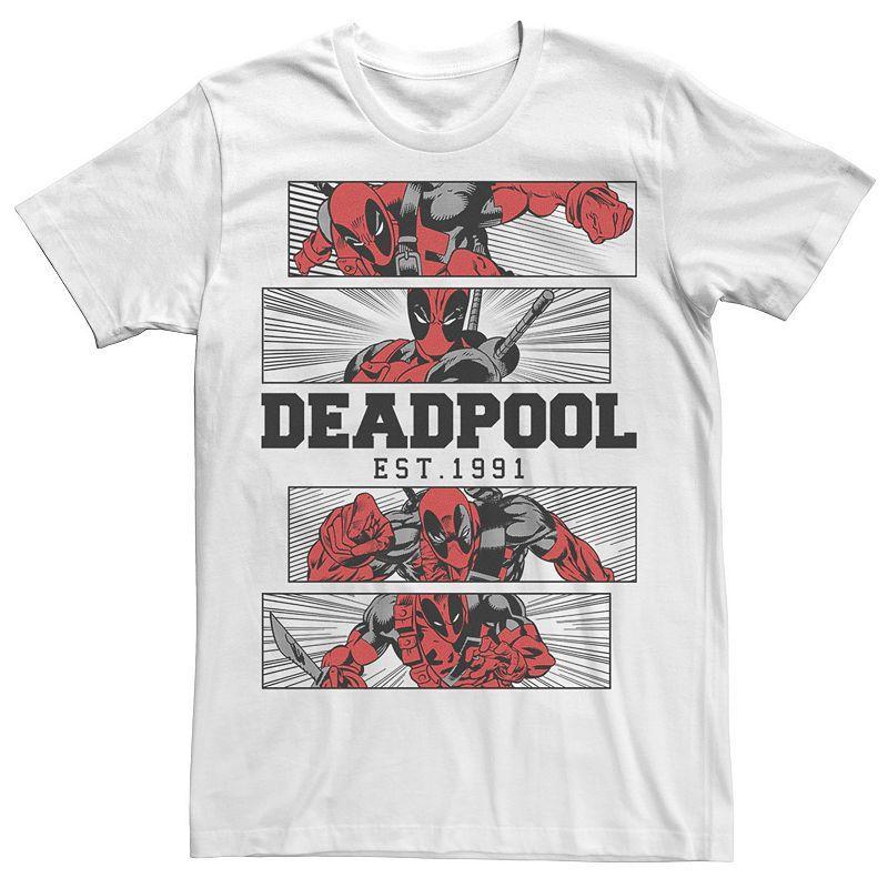Men's Marvel Deadpool 30th Est. 1991 PaneTee, Size: Medium, White Product Image
