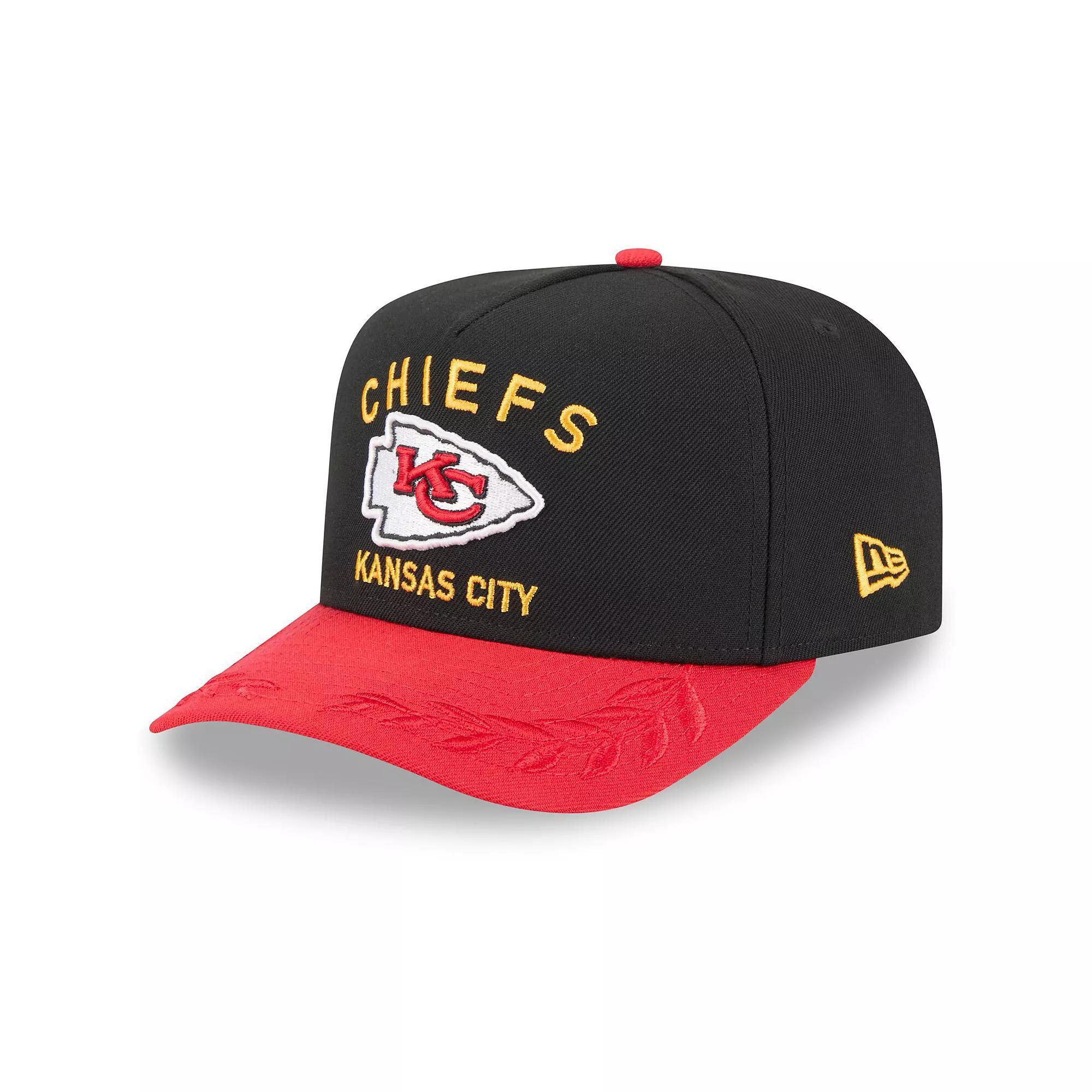 Men's New Era  Black/Red Kansas City Chiefs 2025 NFL Draft A-Frame 9FIFTY Snapback Hat Product Image