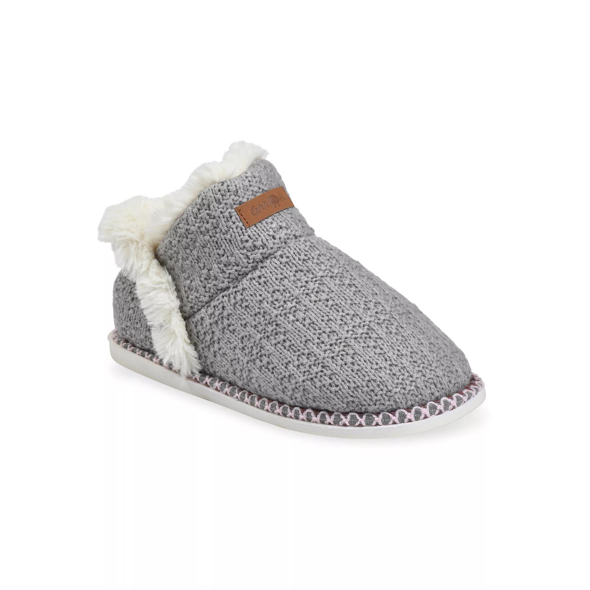 GaaHuu® Textured Knit Ankle Women's Slipper Boots, Size: Medium, Gray Product Image