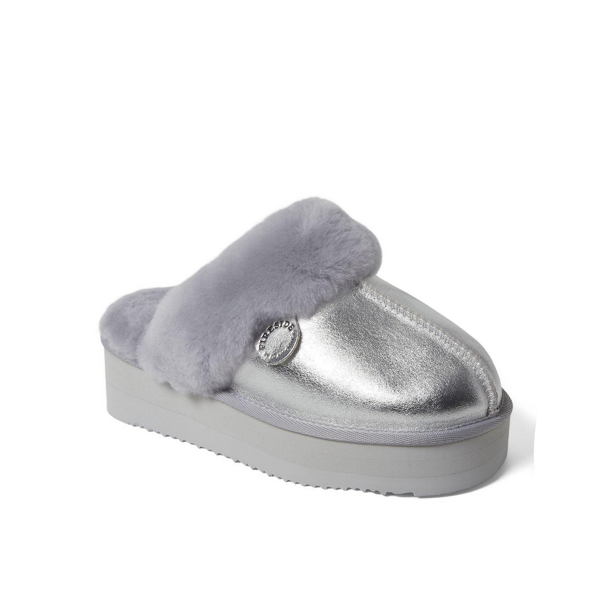 Fireside by Dearfoams Melton Shearling Womens Platform Scuff Slippers Product Image