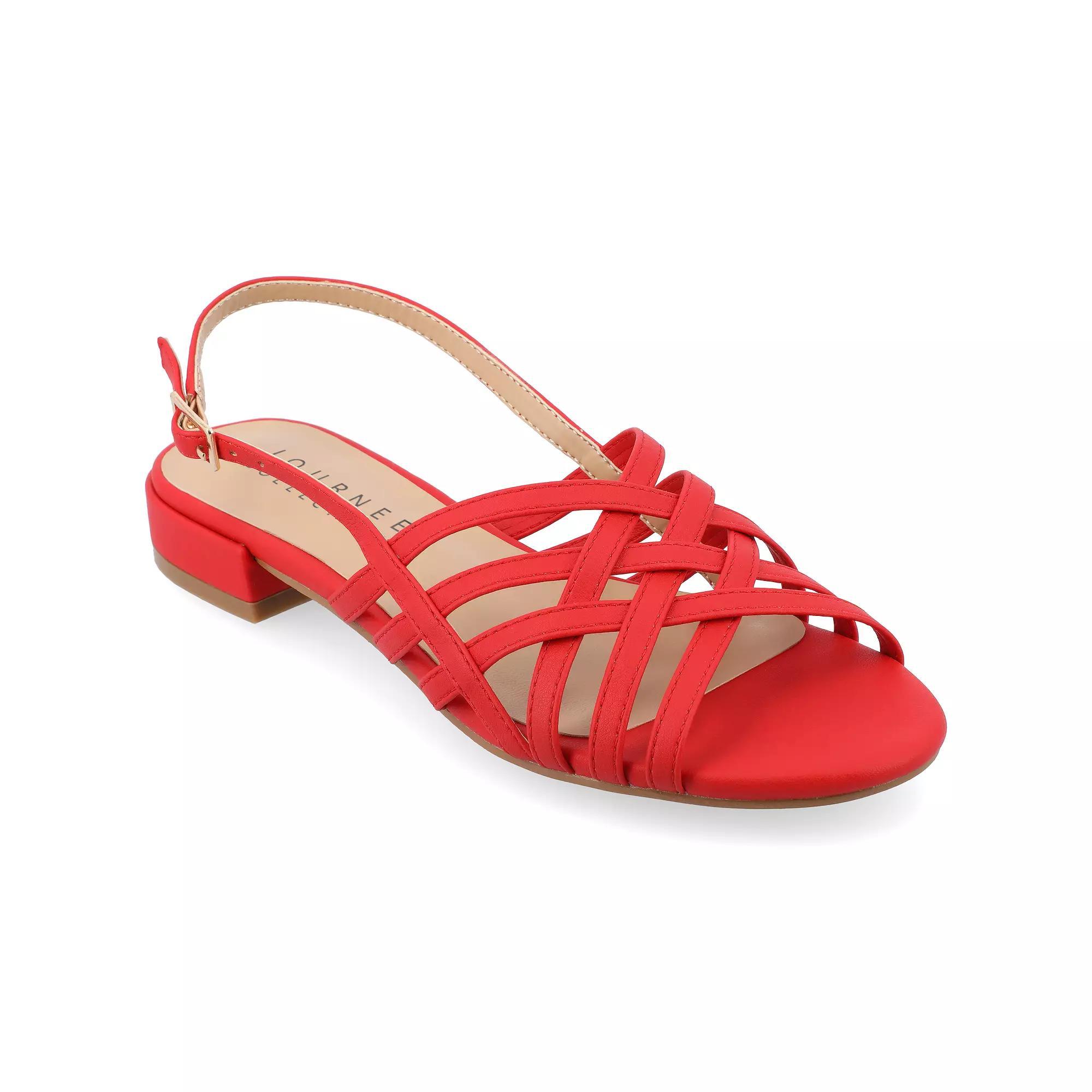 Journee Cassandra Womens Tru Comfort Foam Faux Leather Woven Sandals Product Image