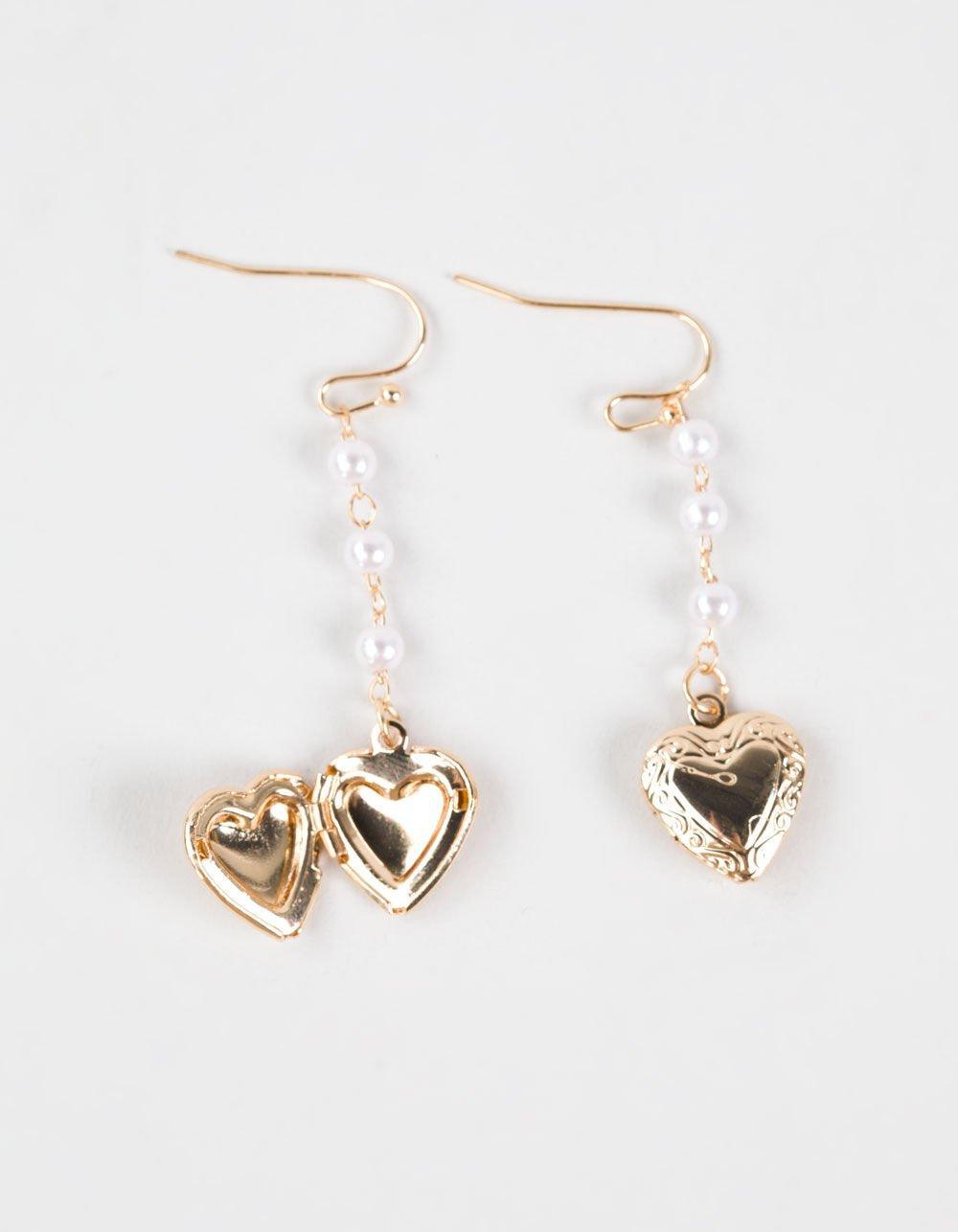 FULL TILT 3 Pack Rose/Bow/Locket Earrings Product Image