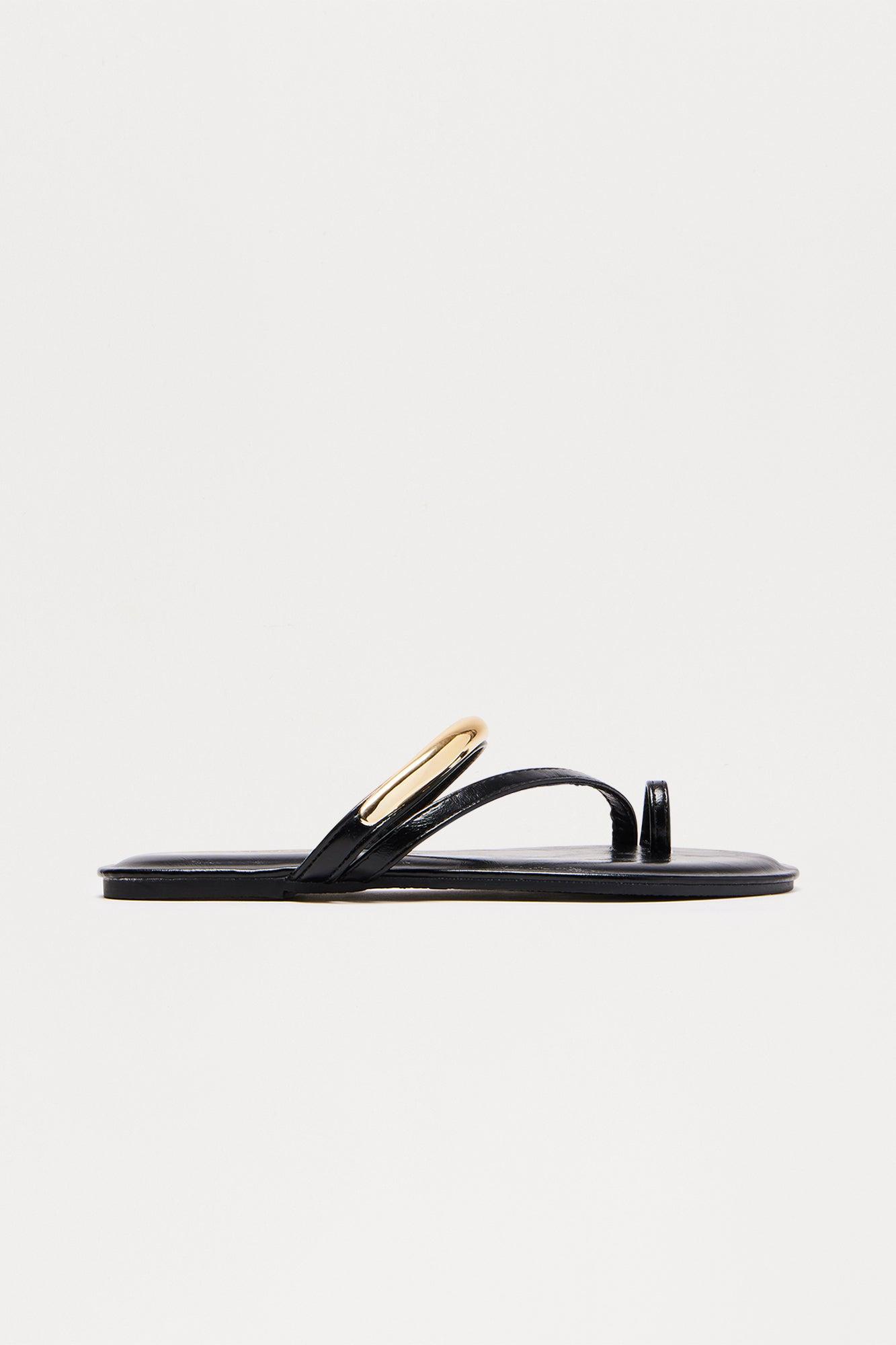 Ohana Hardware Toe Ring Sandals - Black Female Product Image