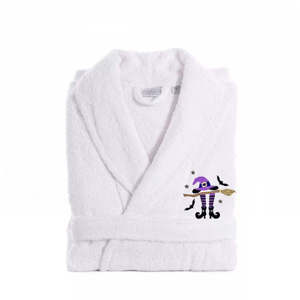 Linum Home Textiles Adult 100% Turkish Cotton Terry Embroidered Bath Robe - Hat-Broom-Legs, Women's, Size: Large/XL, White Product Image
