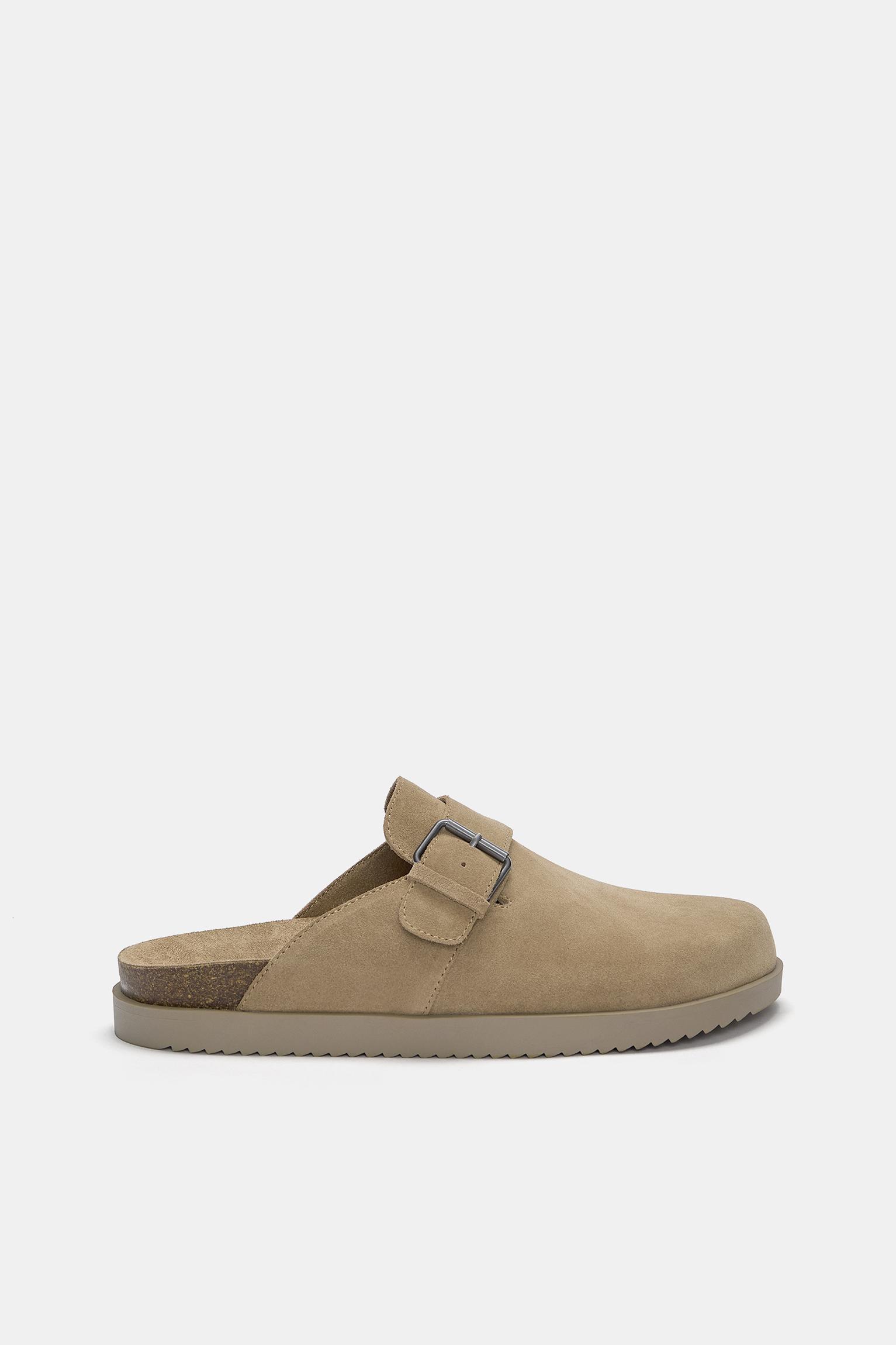 Leather clogs with buckle Product Image
