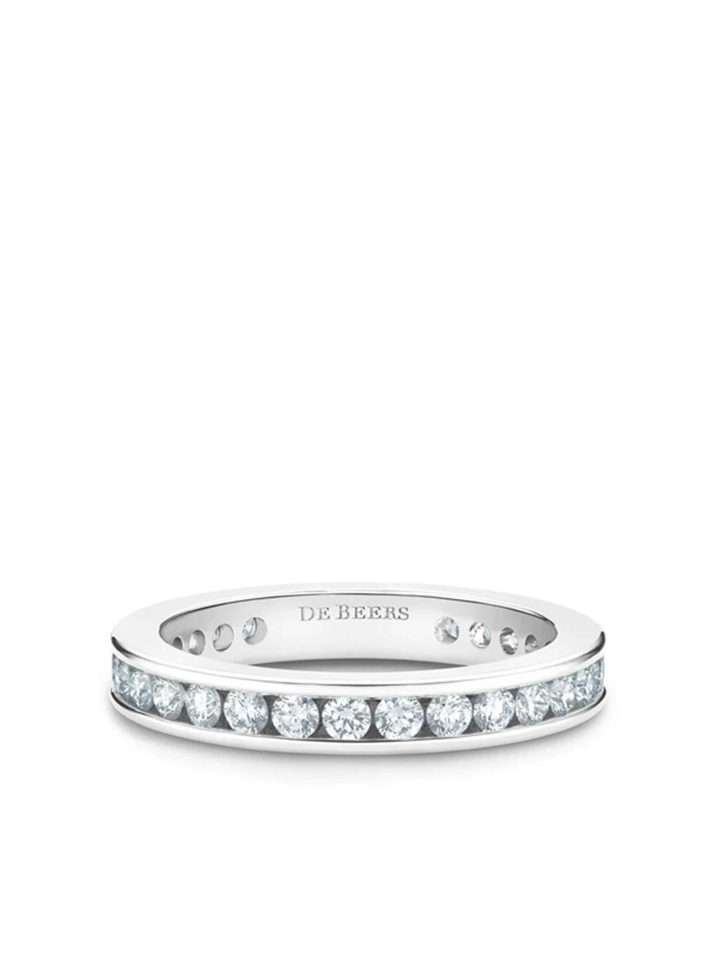 DE BEERS Platinum Channel-set Diamond Eternity Band In Silver Product Image