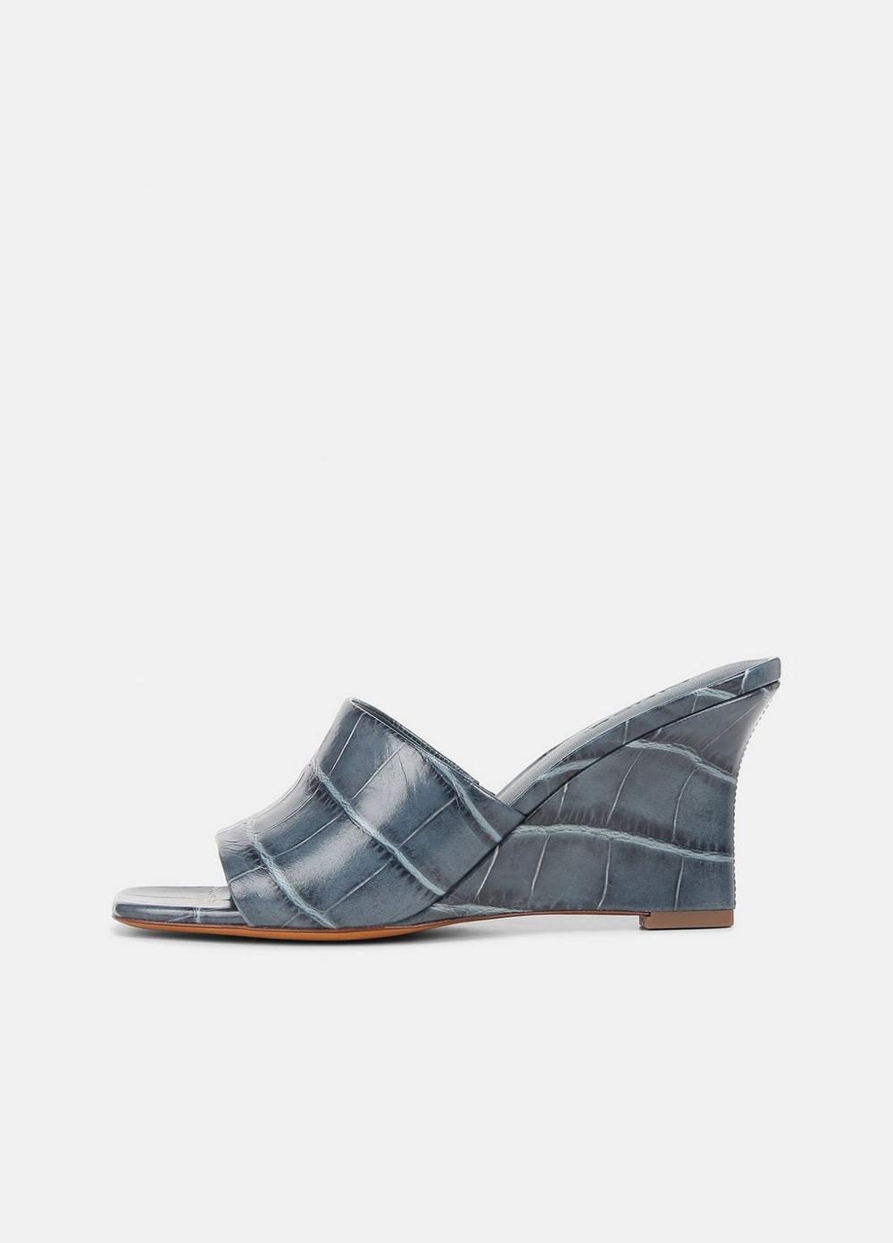 Womens Pia Leather Wedge Sandal, Plum Wine, Size 9.5 Vince Product Image