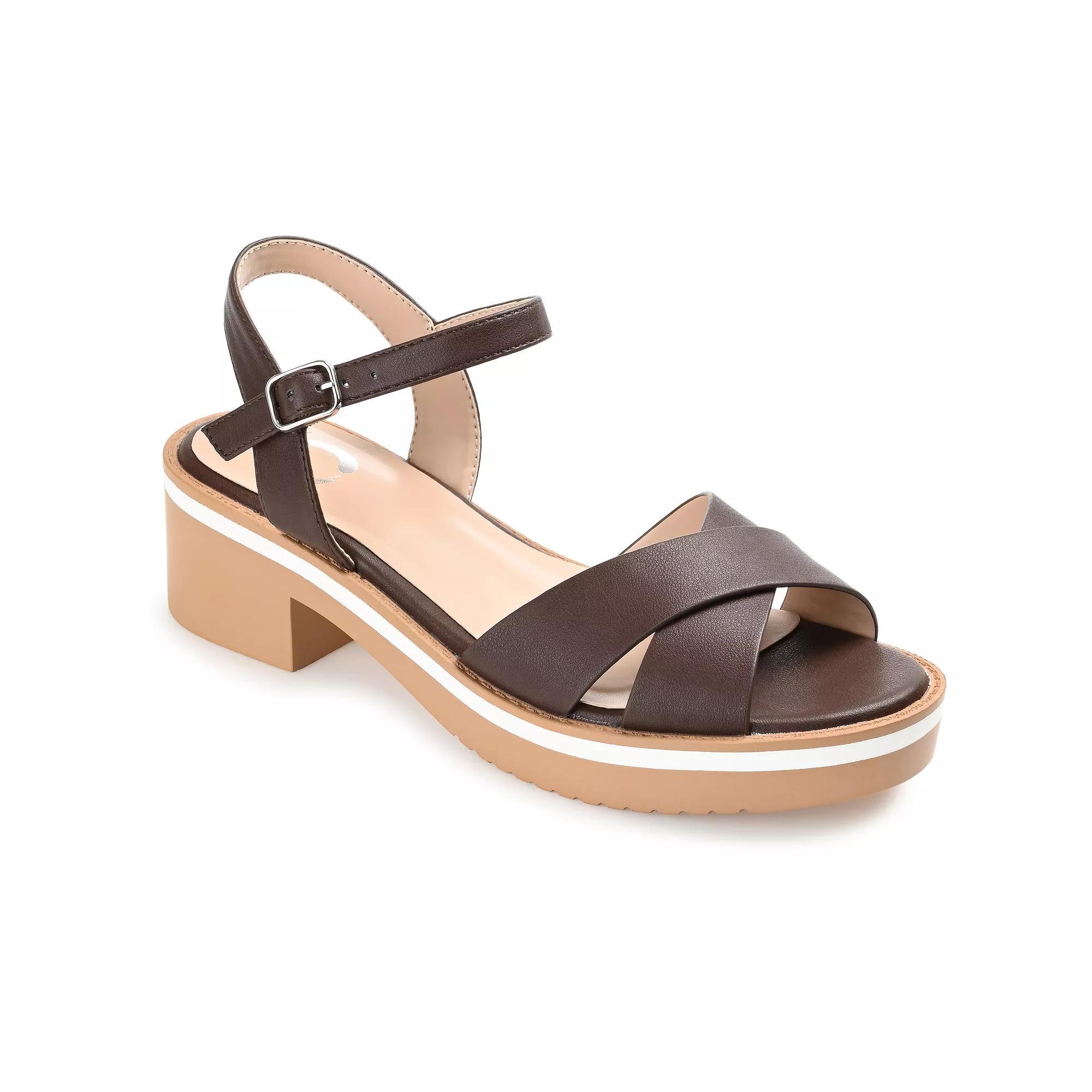 Journee Hilaree Women's Heeled Sandals, Size: 9.5, Brown Product Image