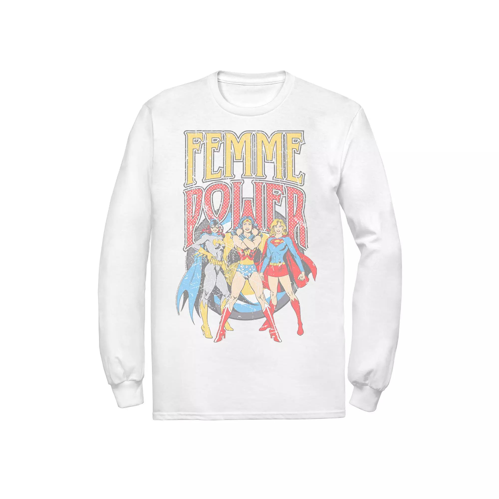 Men's DC Comics Justice League Vintage Femme Power Tee, Size: XL, White Product Image