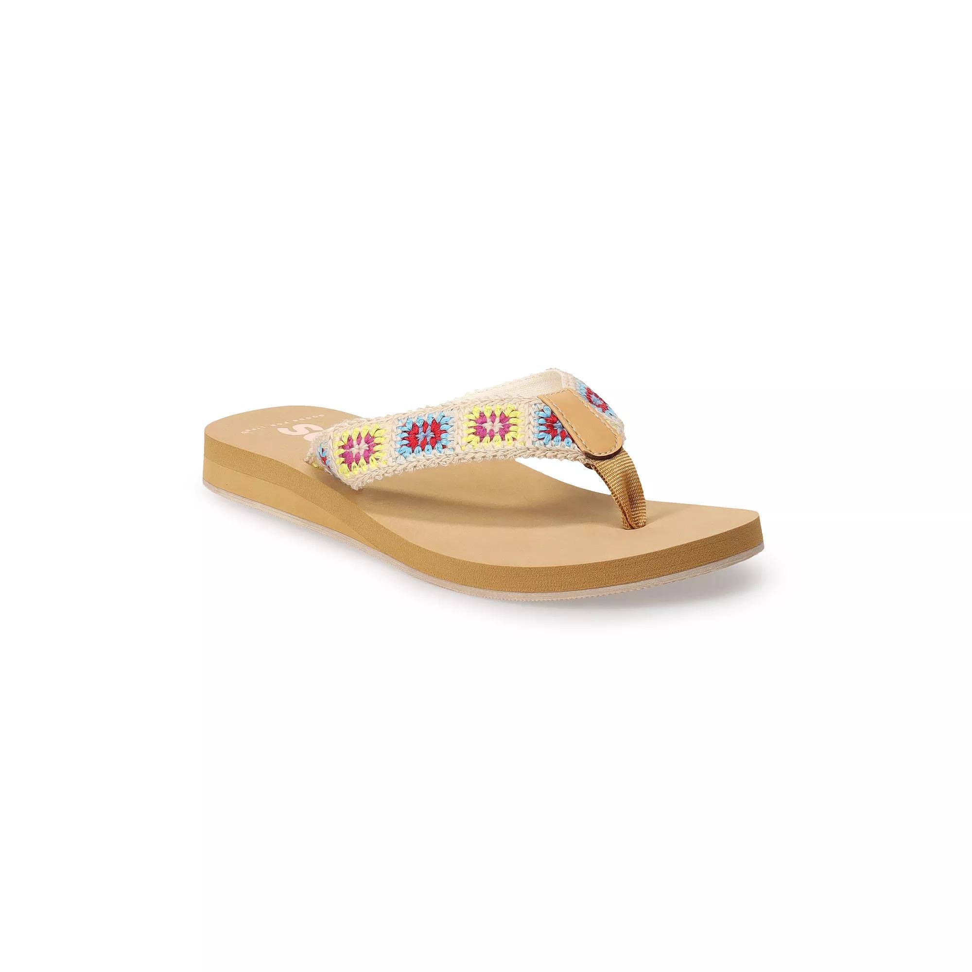 SO® Bloomfield Women's Thong Sandals, Size: 11, Patch Product Image