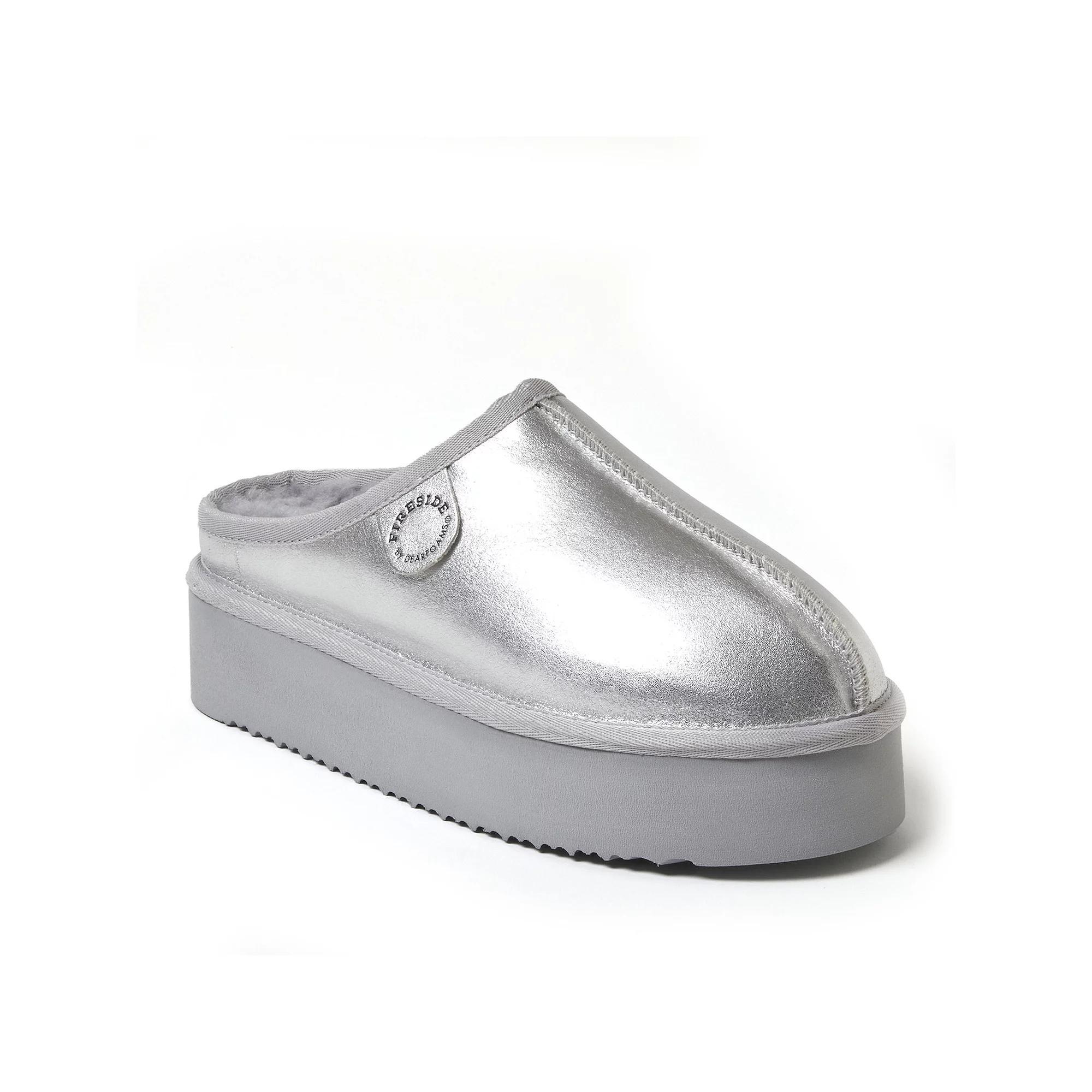 Fireside by Dearfoams Queenstown Women's Platform Clog Slippers, Size: 7, Black Product Image