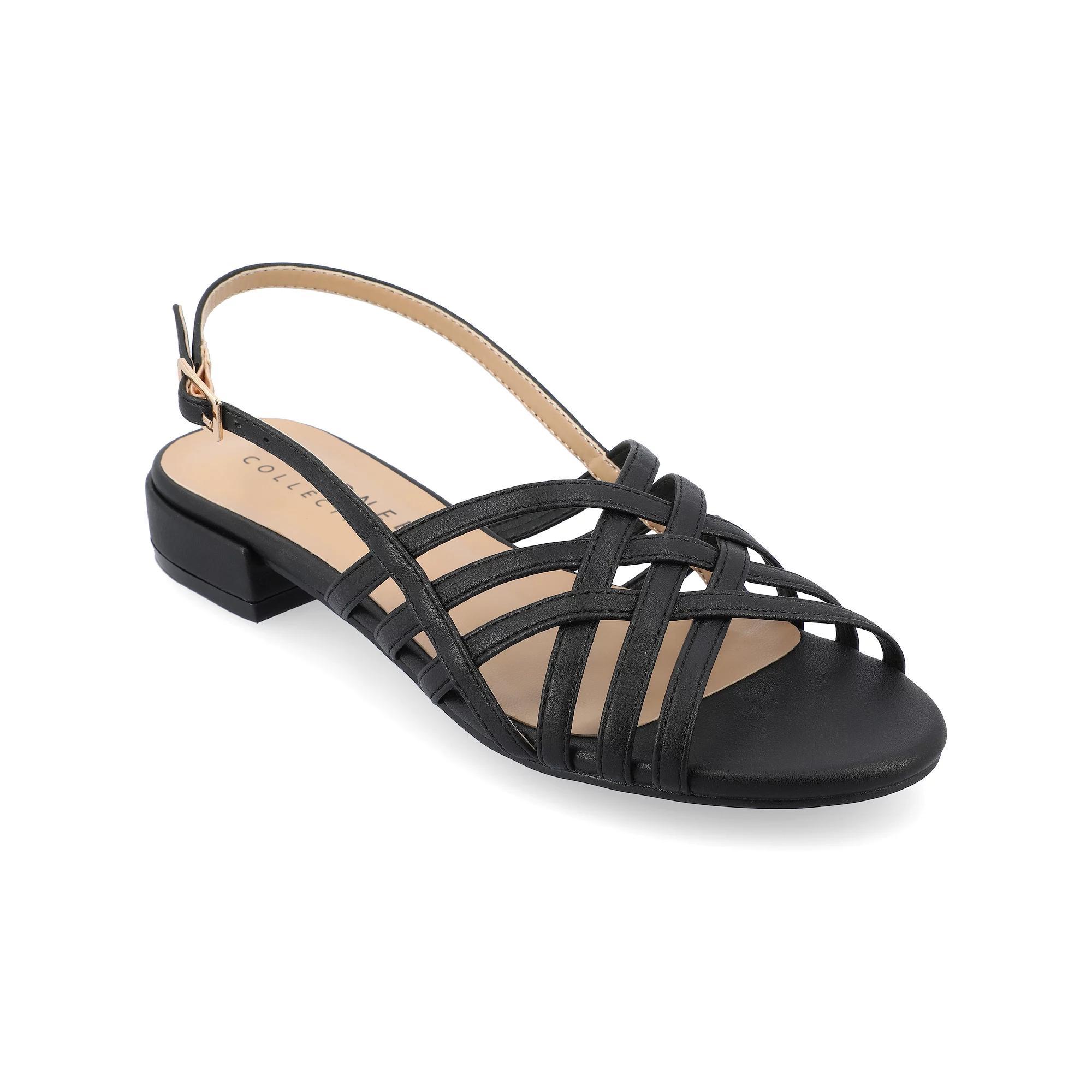 Journee Cassandra Womens Tru Comfort Foam Faux Leather Woven Sandals Product Image