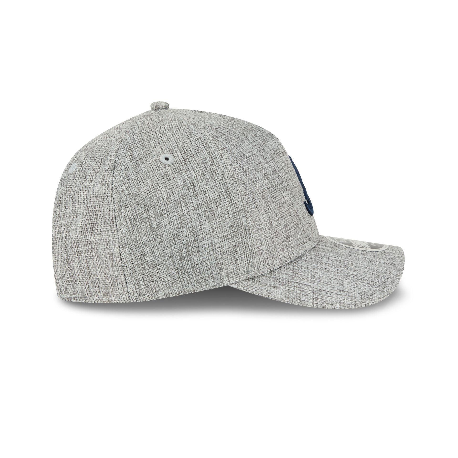 Atlanta Braves Cotton Weave Gray 9FORTY M-Crown A-Frame Snapback Hat Male Product Image