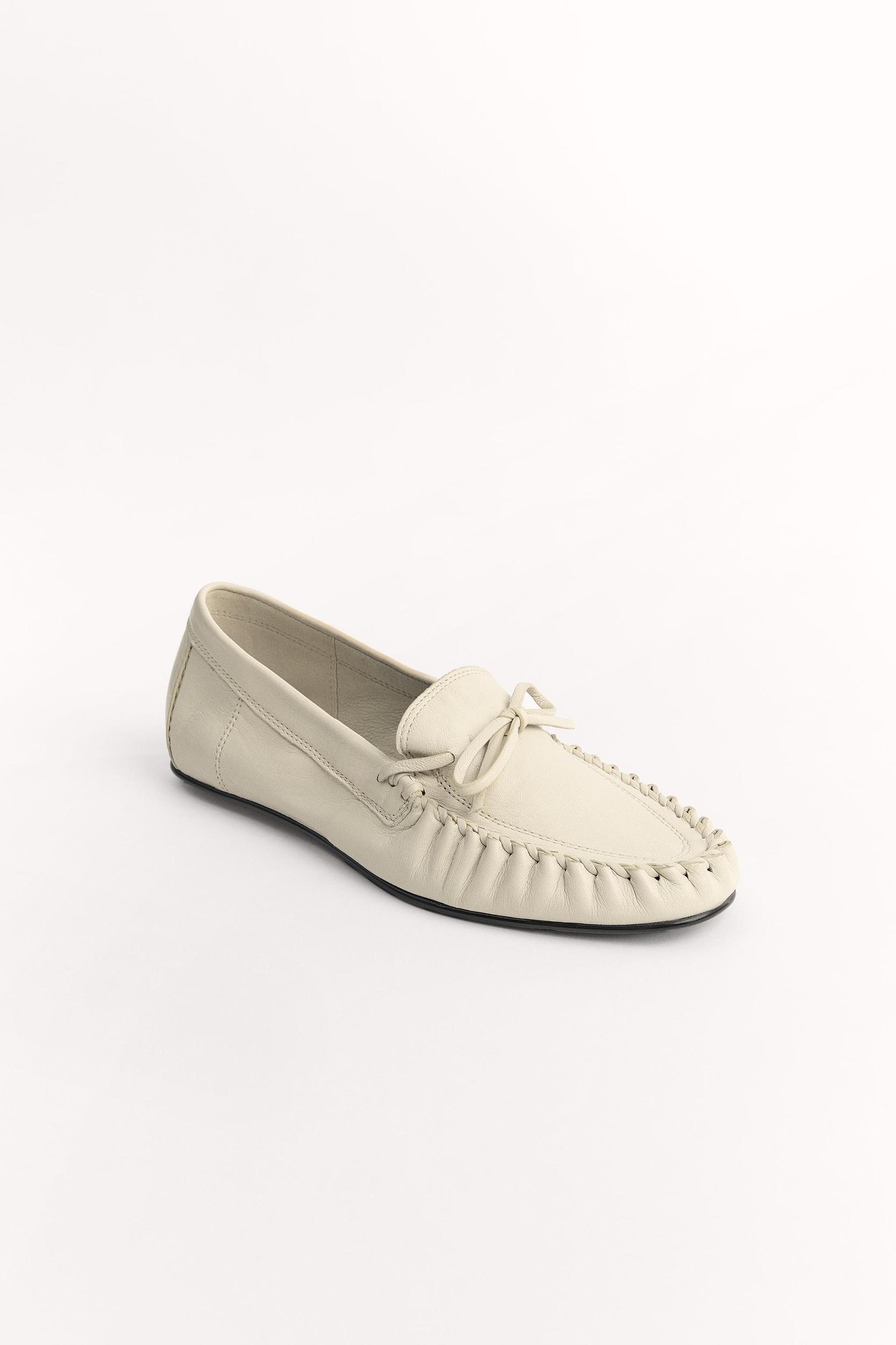 GATHERED SOFT LEATHER LOAFERS Product Image