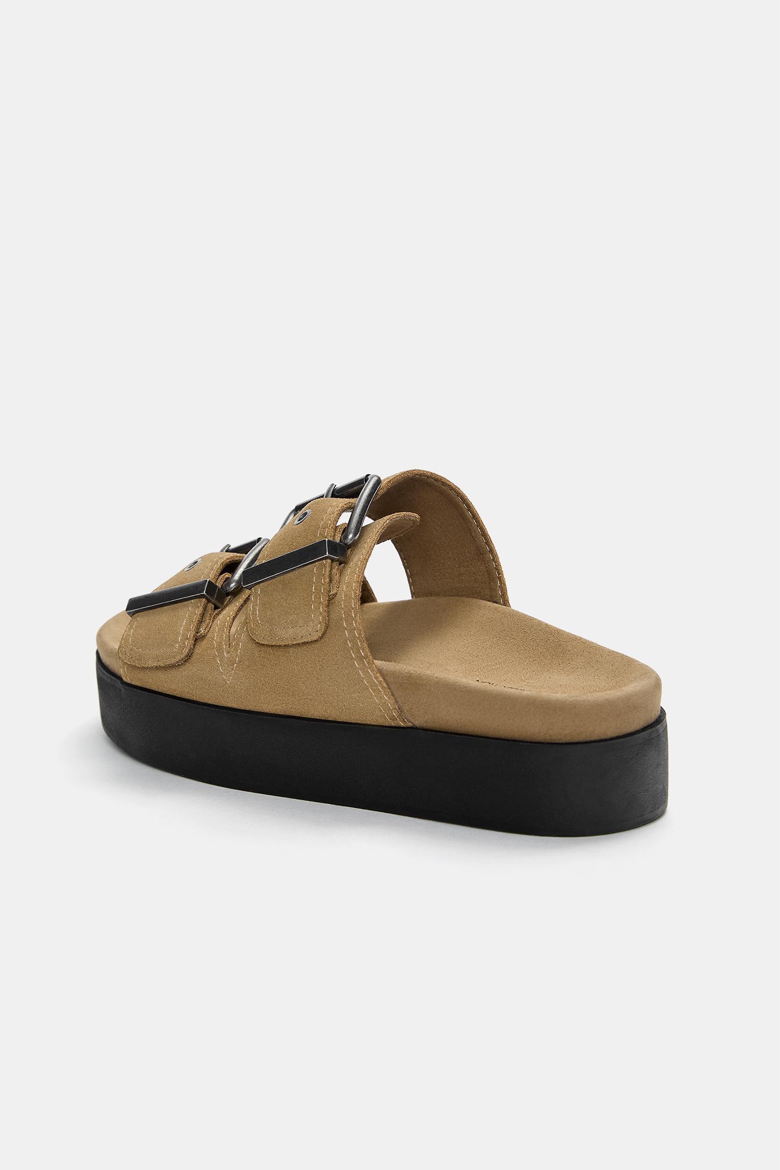 Chunky leather sandals with buckles Product Image