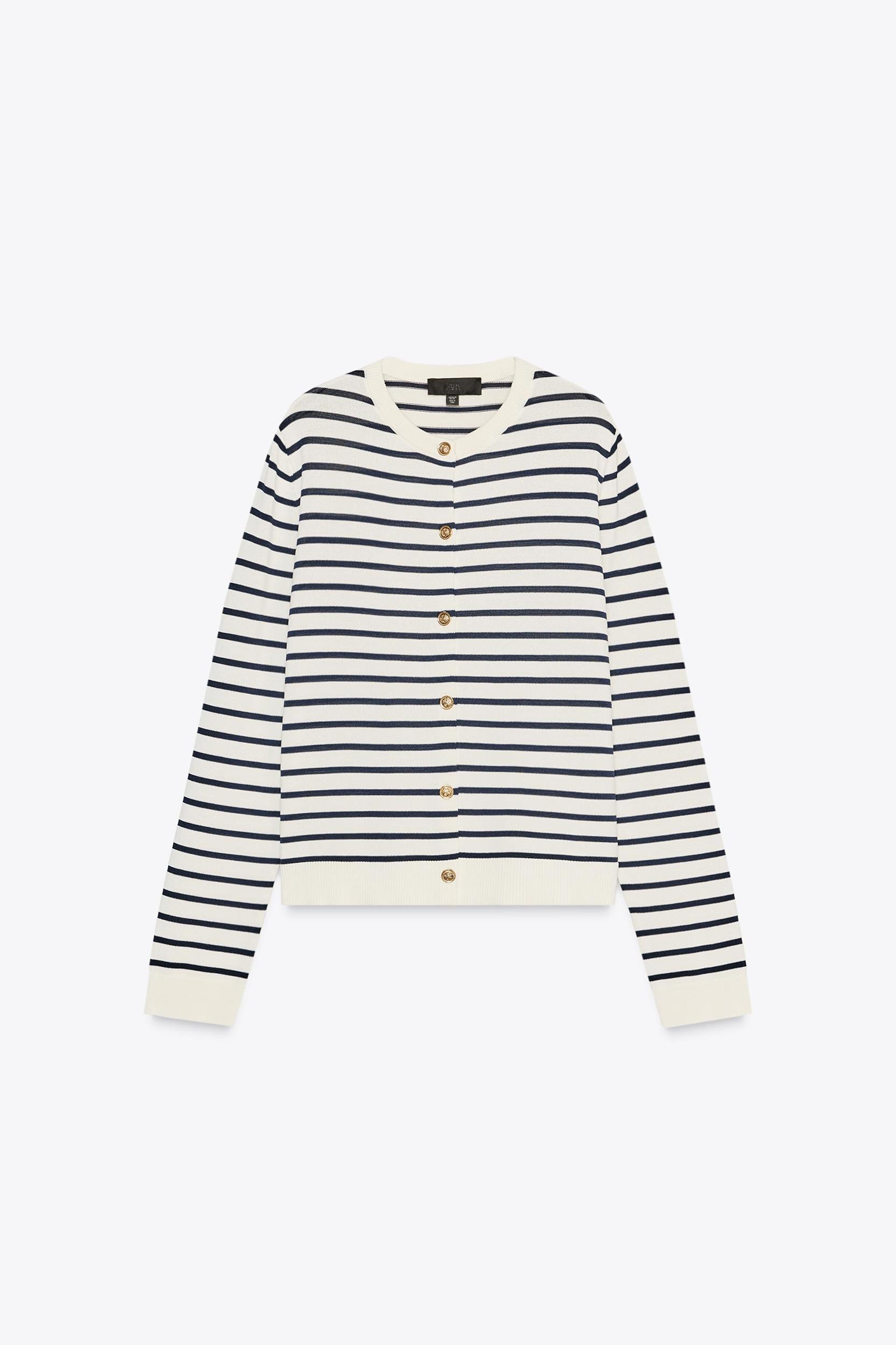STRIPED KNIT CARDIGAN Product Image
