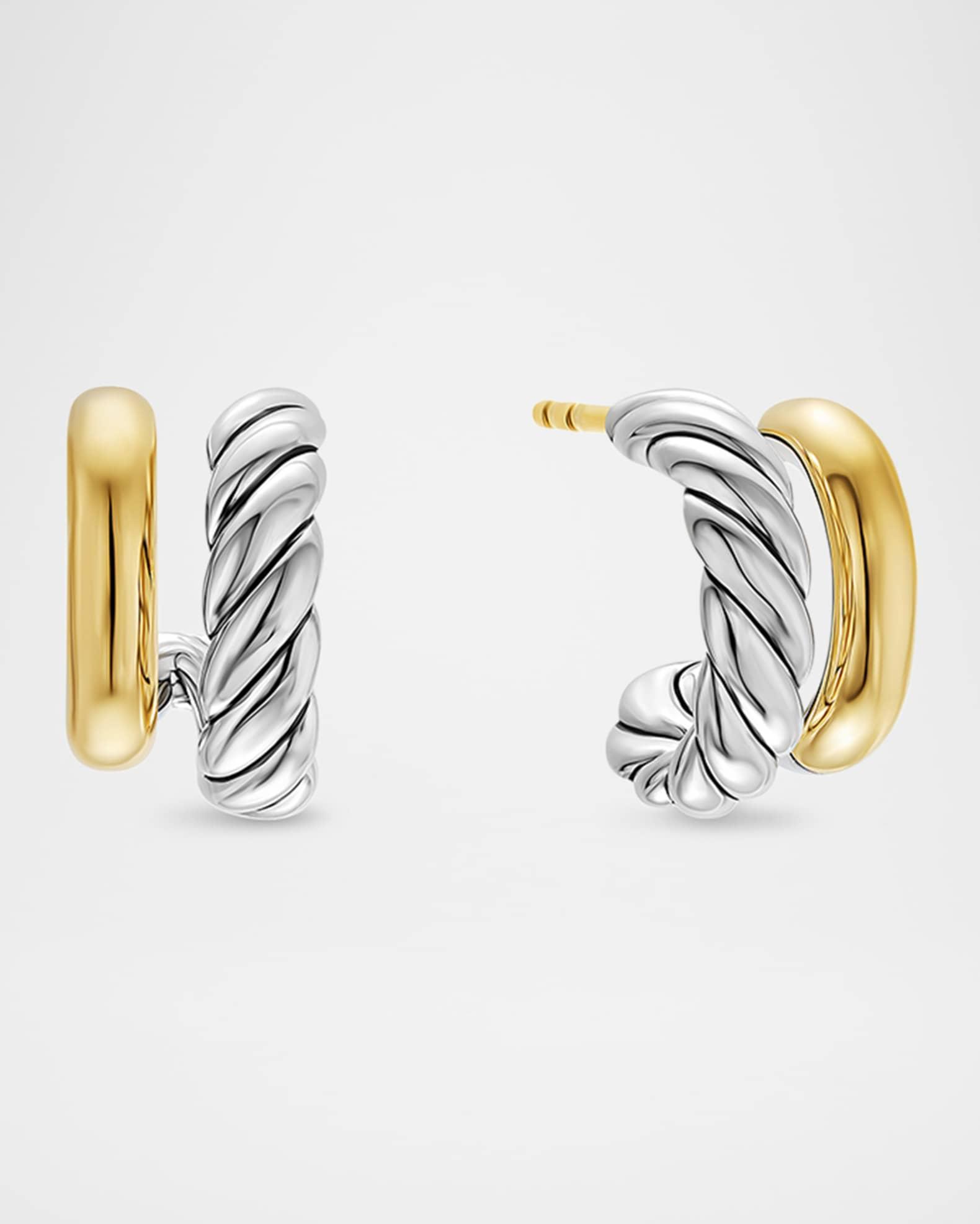Cable Bracelet with Gemstone in Silver with 18K Gold, 4mm Product Image