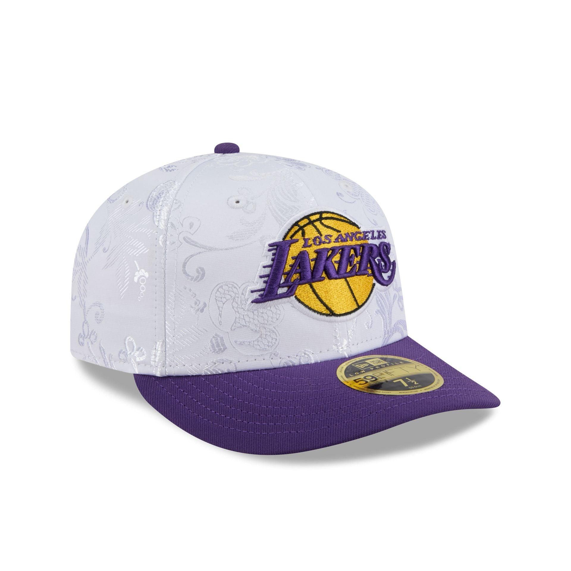 Los Angeles Lakers Floral Shine Low Profile 59FIFTY Fitted Hat Male Product Image