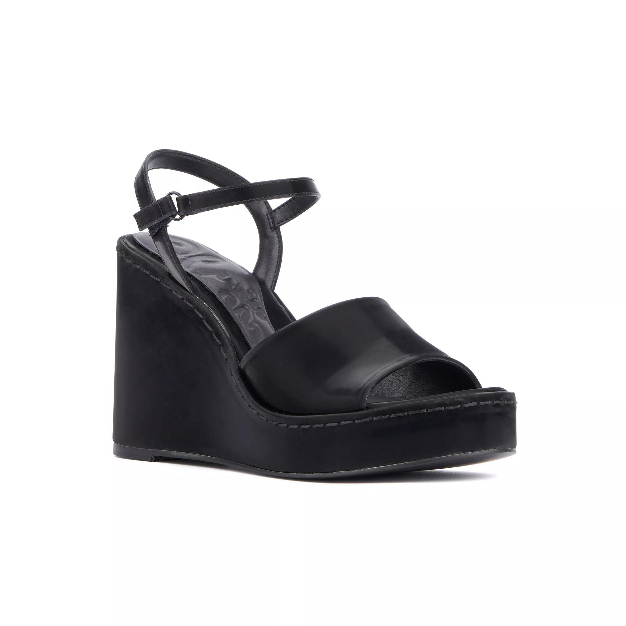 Olivia Miller Magnetic Women's Wedge Sandals, Size: 8.5, Black Product Image