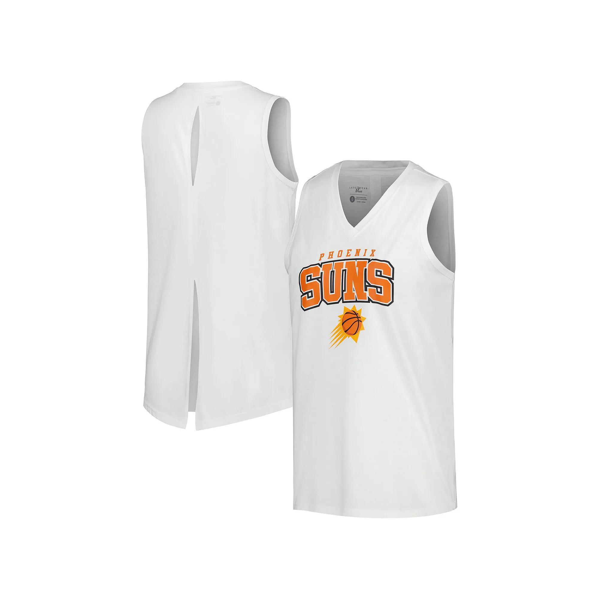 Womens Levelwear White Phoenix Suns Paisley Peekaboo Tank Top Product Image