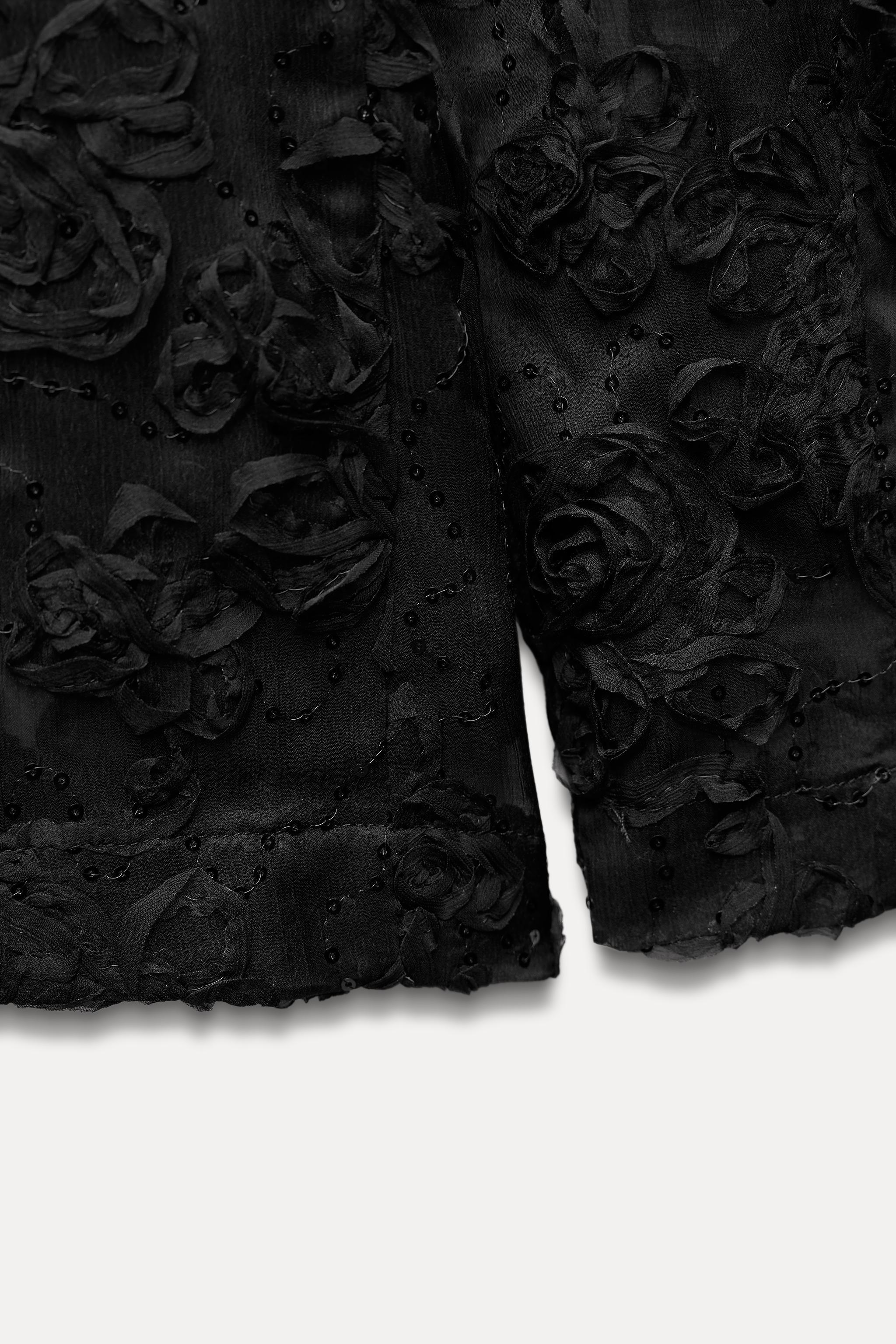 STRUCTURED SEQUINS SEMI-SHEER PANTS Product Image