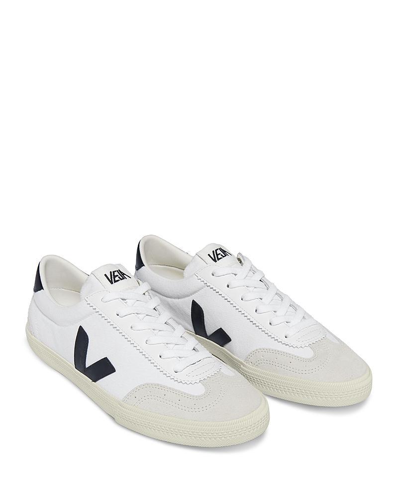 Veja Mens Volley Lace Up Canvas and Leather Sneakers Product Image