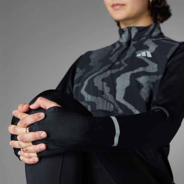 adidas Ultimate Hi Vis Reflective 1/2-Zip Top Silver Green S Womens Product Image